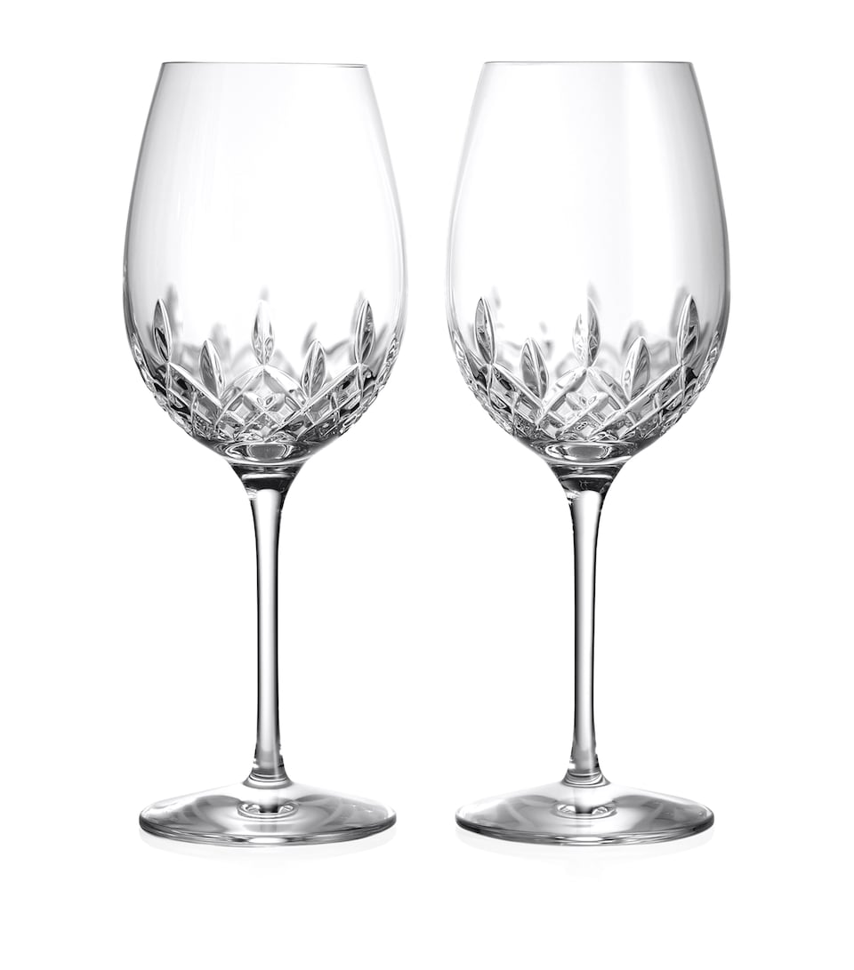 Waterford Crystal Lismore Essence Goblet Wine Glasses (Set of 2) Clear