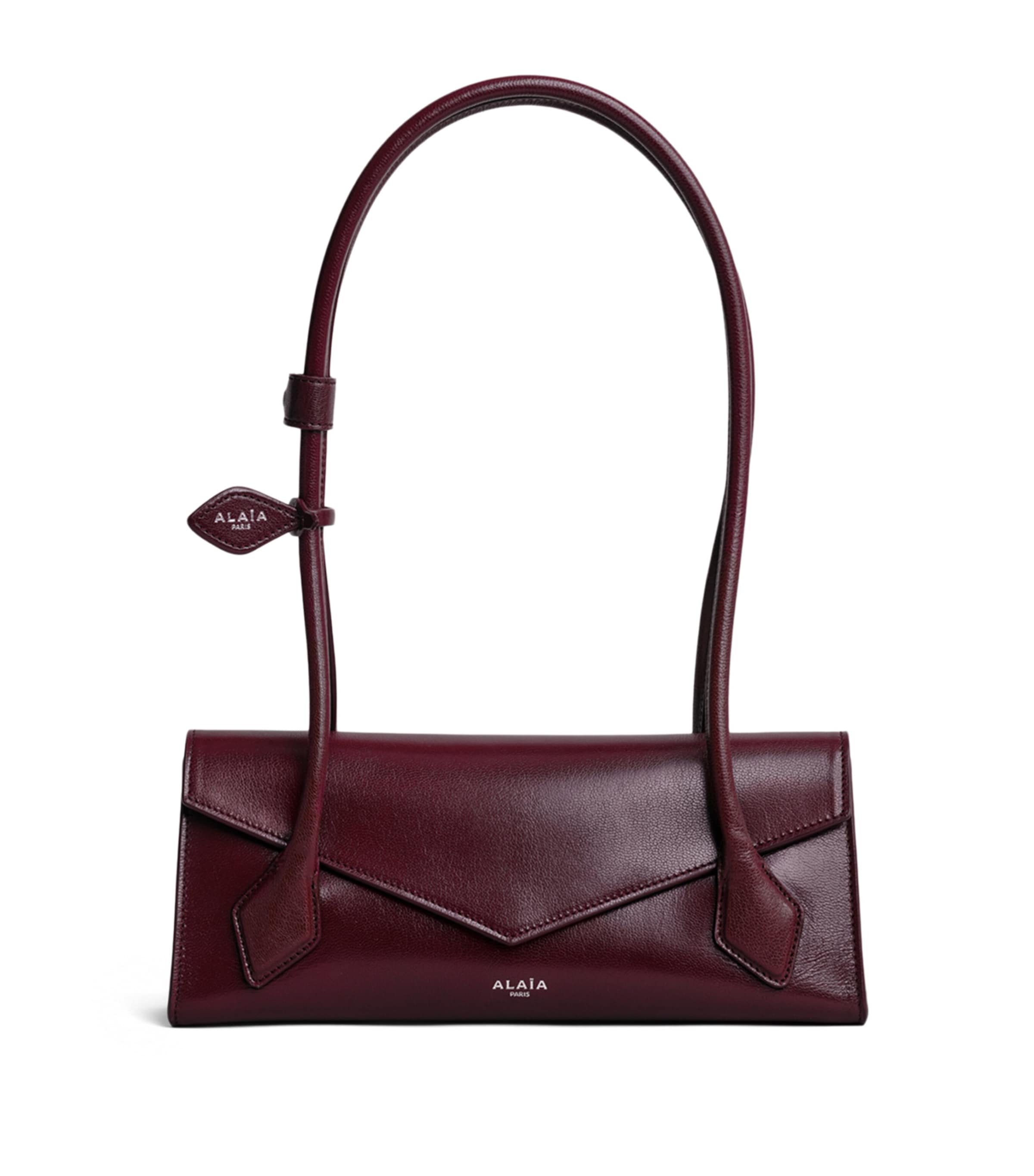 Alaïa Small Leather Le Teckel Shoulder Bag Garnet Red