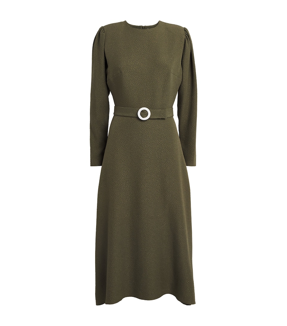 Edeline Lee Womens Belted Diana Midi Dress Agr Amber Green