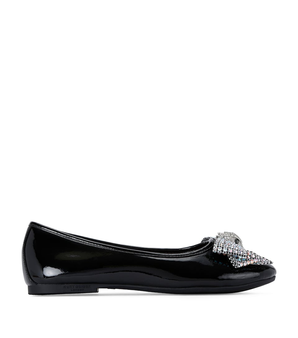 Patent Leather Mini Eagle Bow Ballet Flats