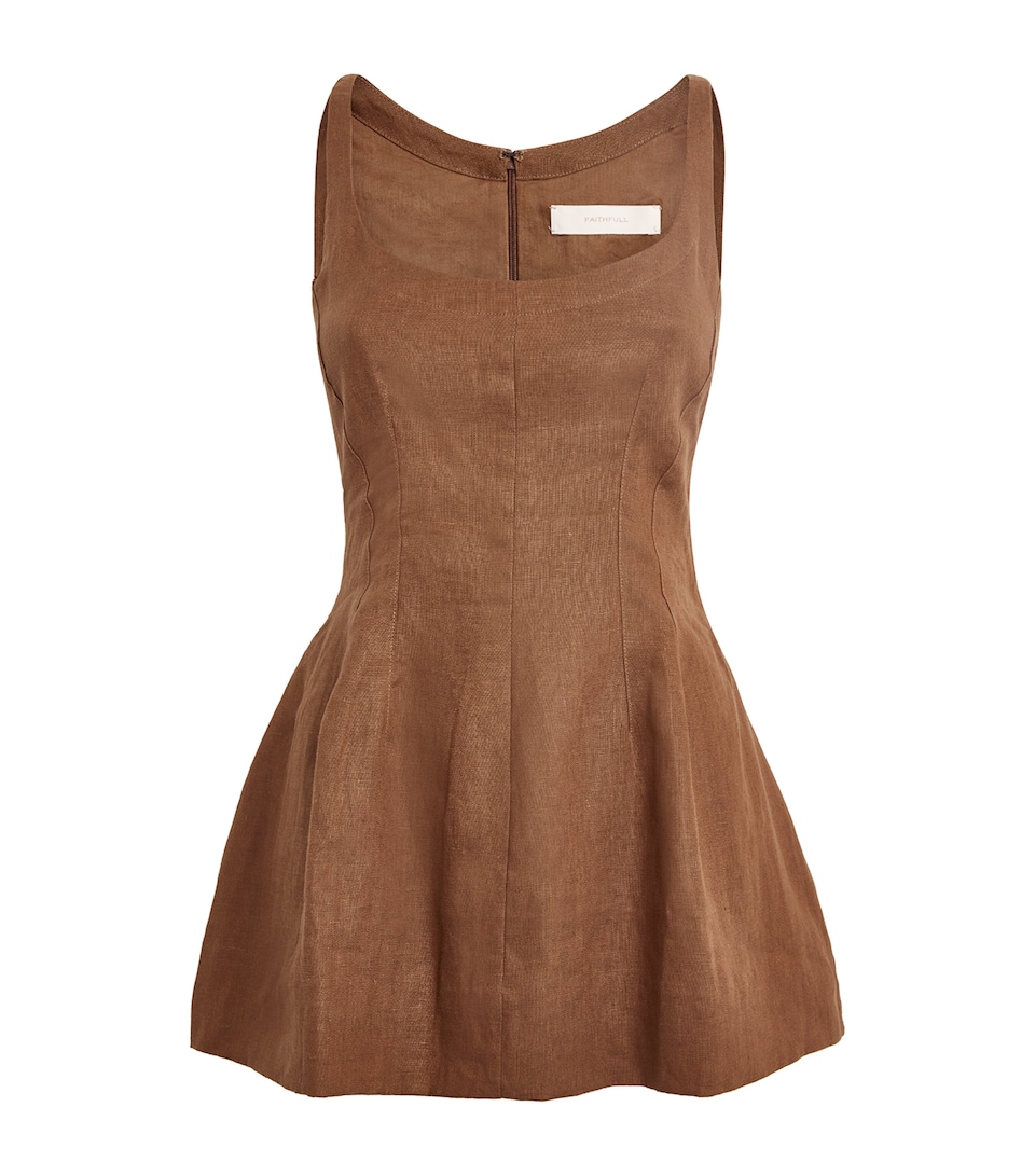 Linen Sleeveless Peplum Top