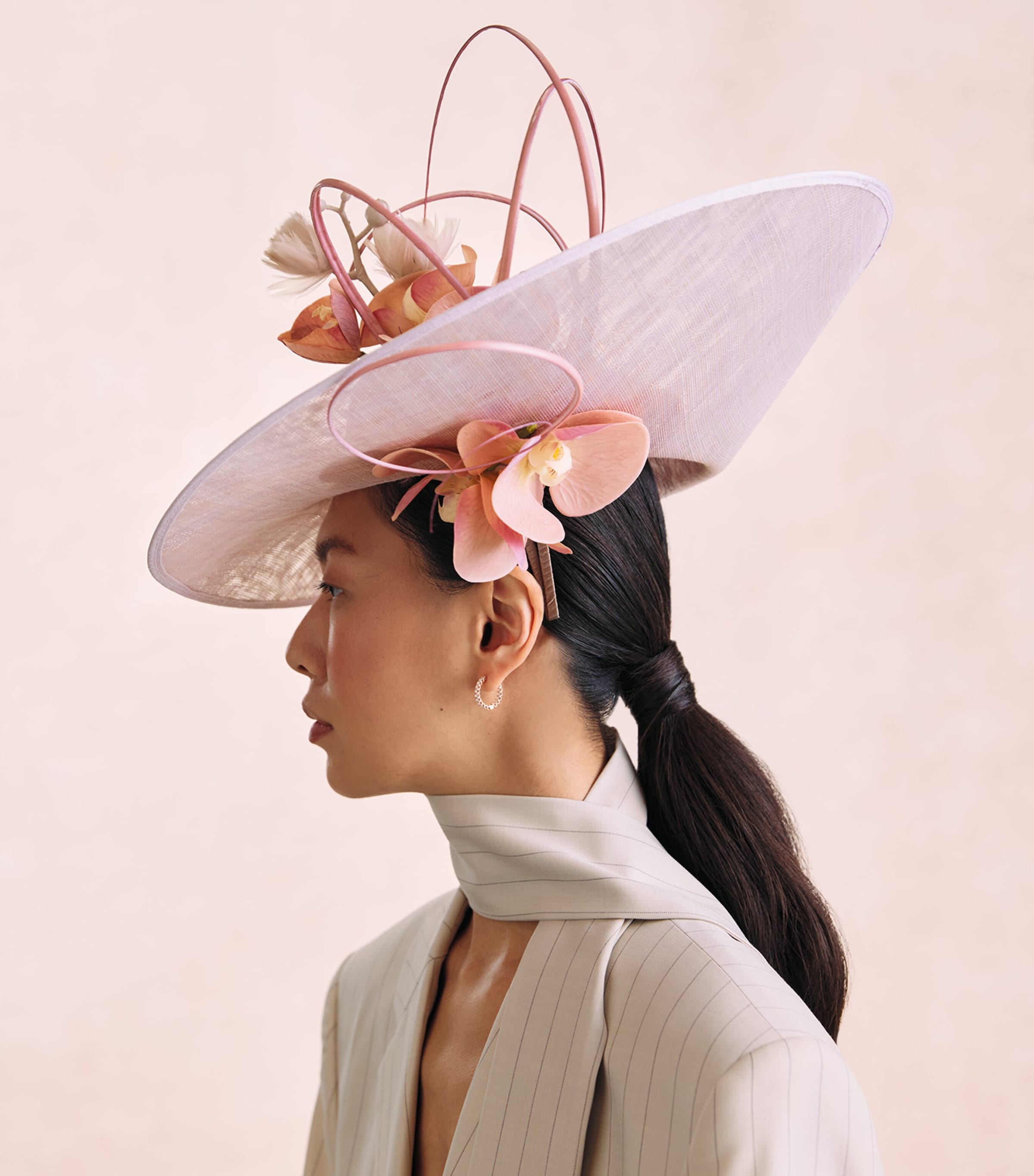 Vivien Sheriff Floral Dressage Hat Lilac Tones