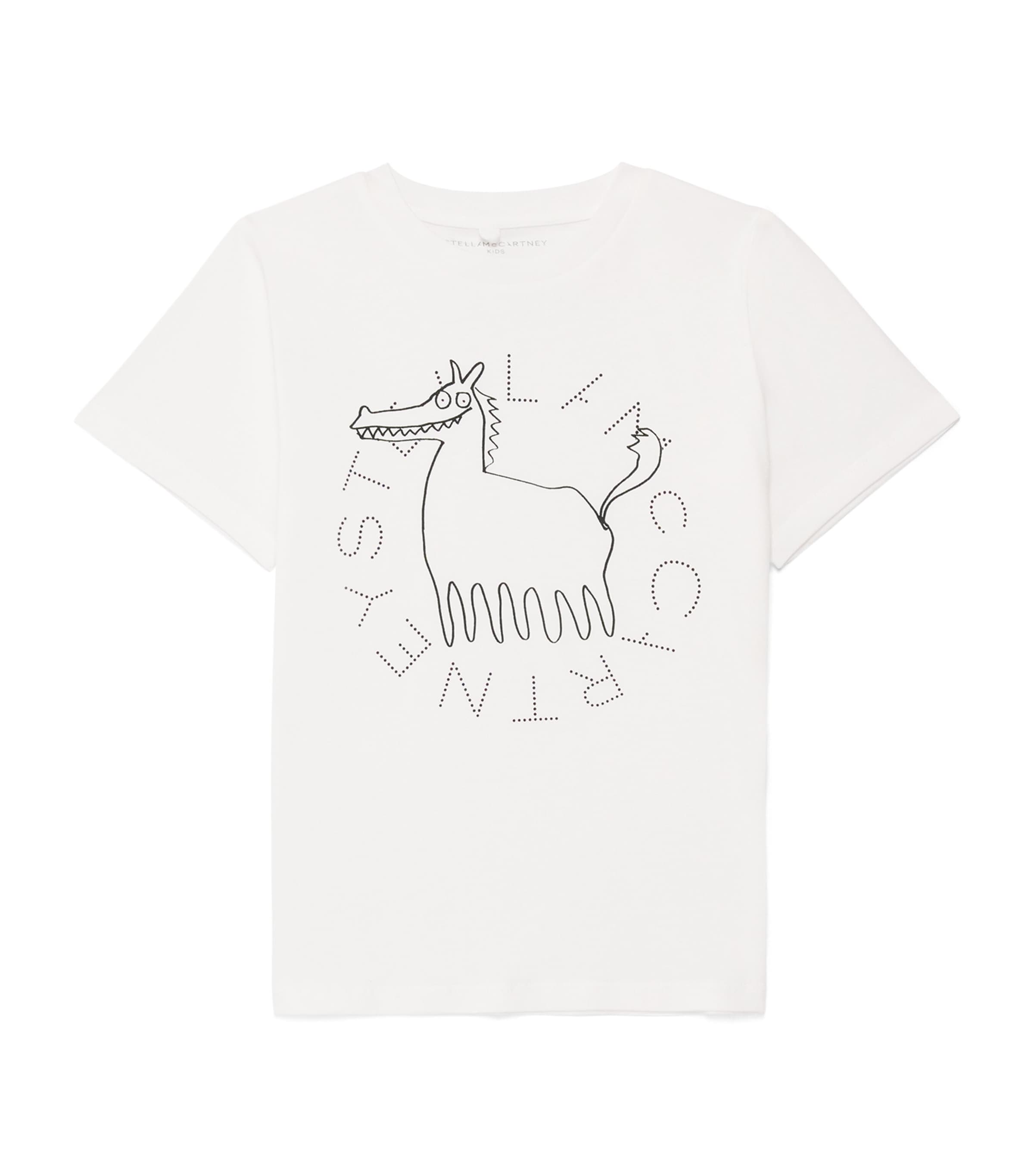 Stella McCartney Kids Cotton Logo Drawing T-Shirt (3-14 Years) White