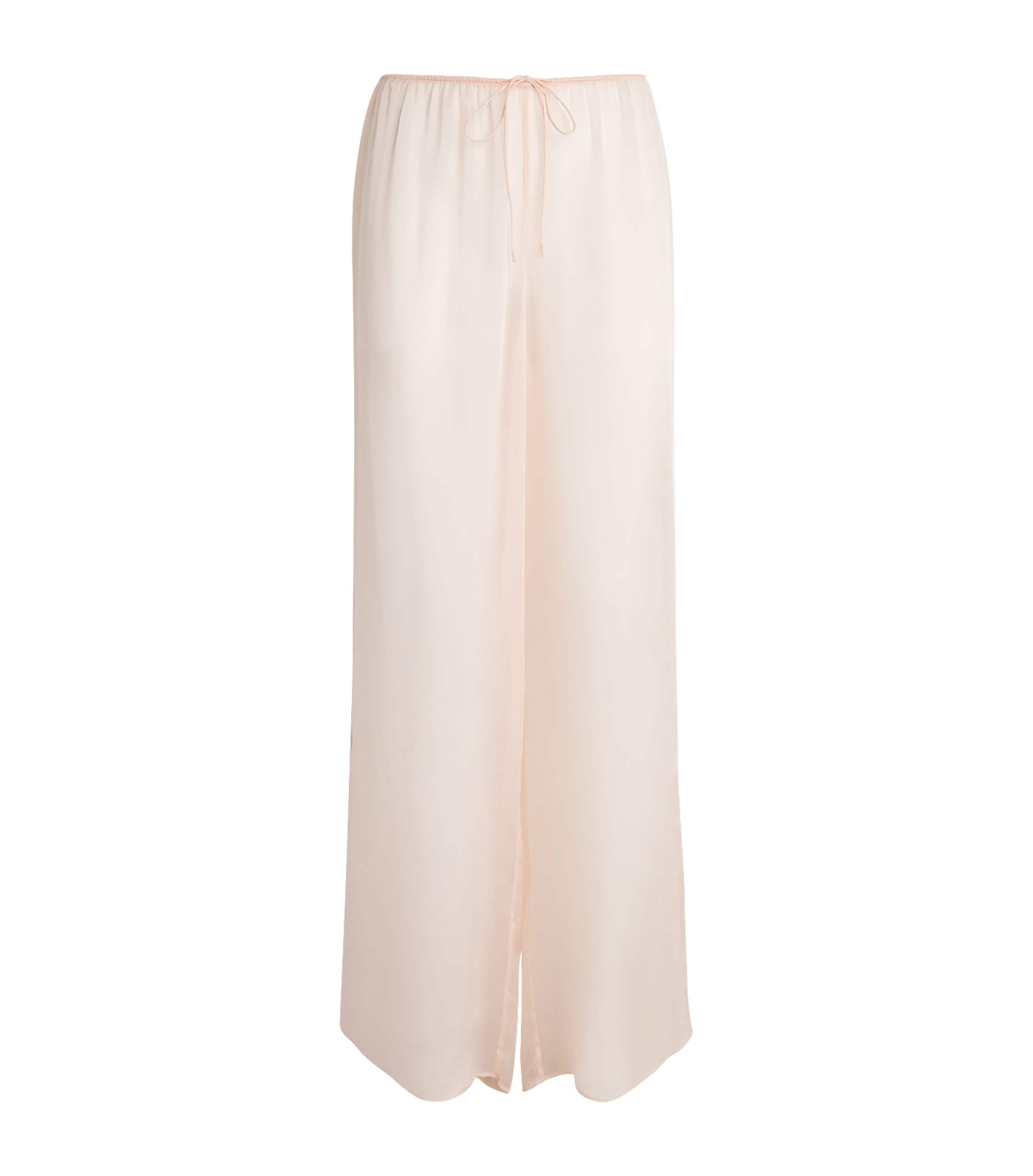Silk Wide-Leg Lounge Trousers