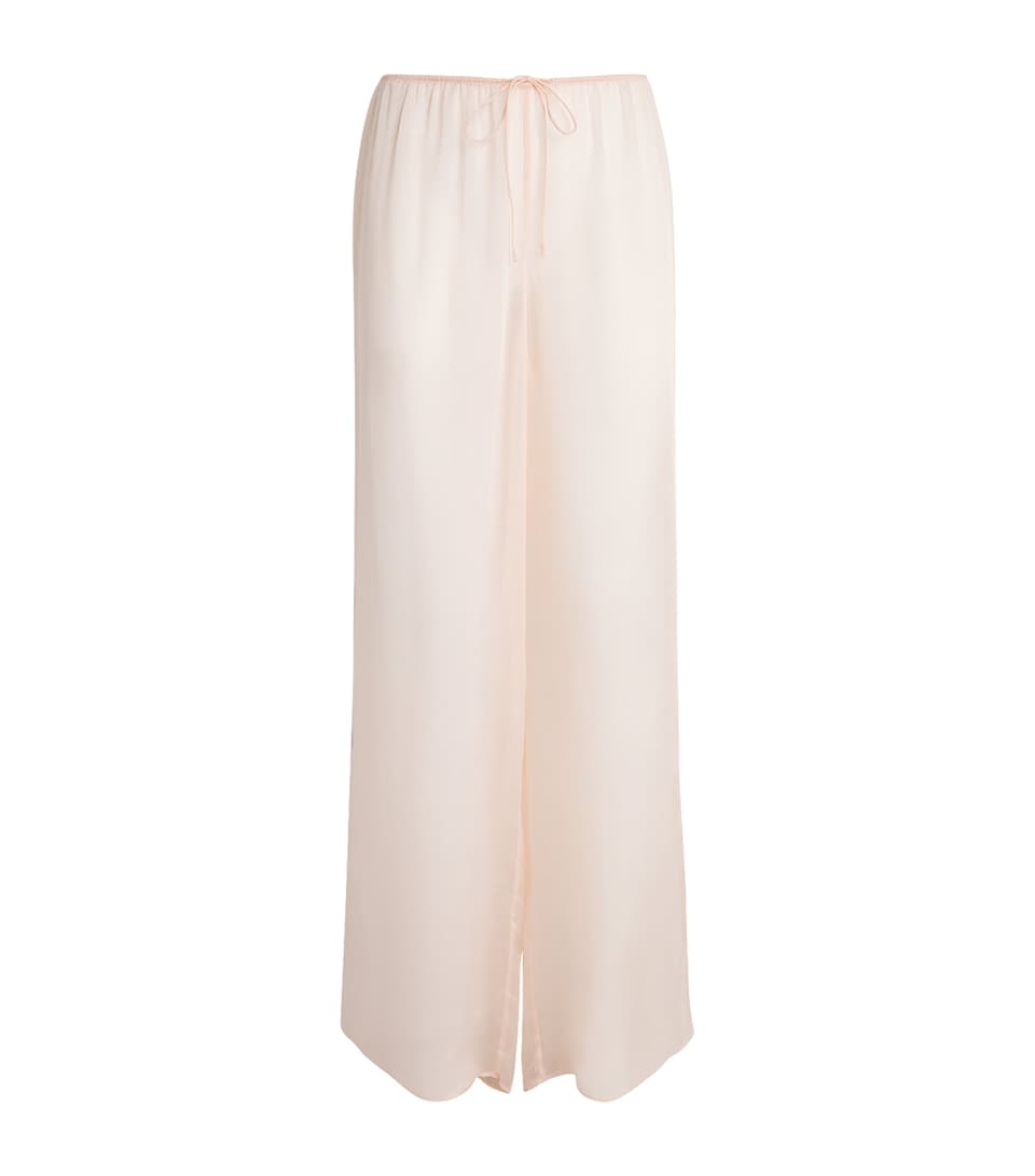 Silk Wide-Leg Lounge Trousers