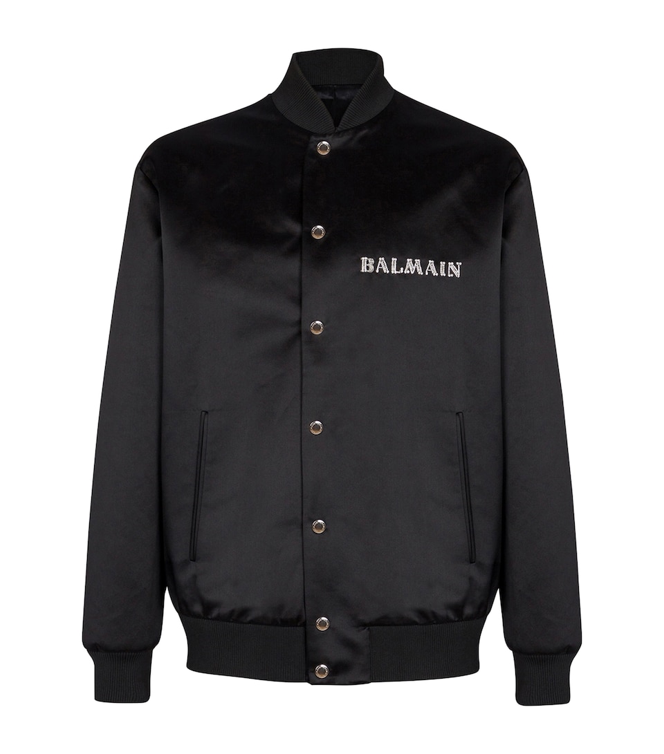 Satin Embellished Bomber Jacket