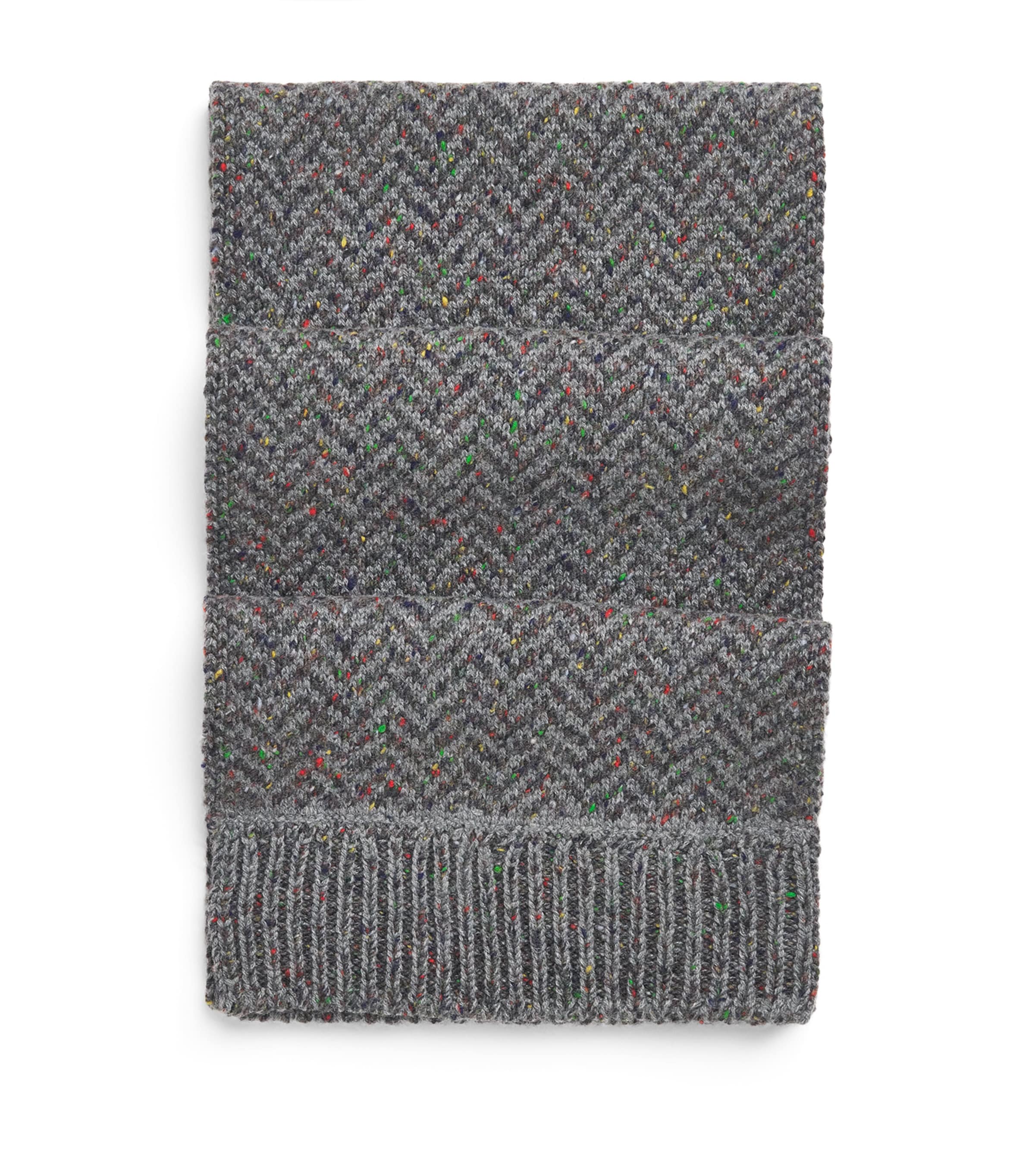 Gabriela Hearst Mens Cashmere Embellished Stanza Scarf Charcoal Multi