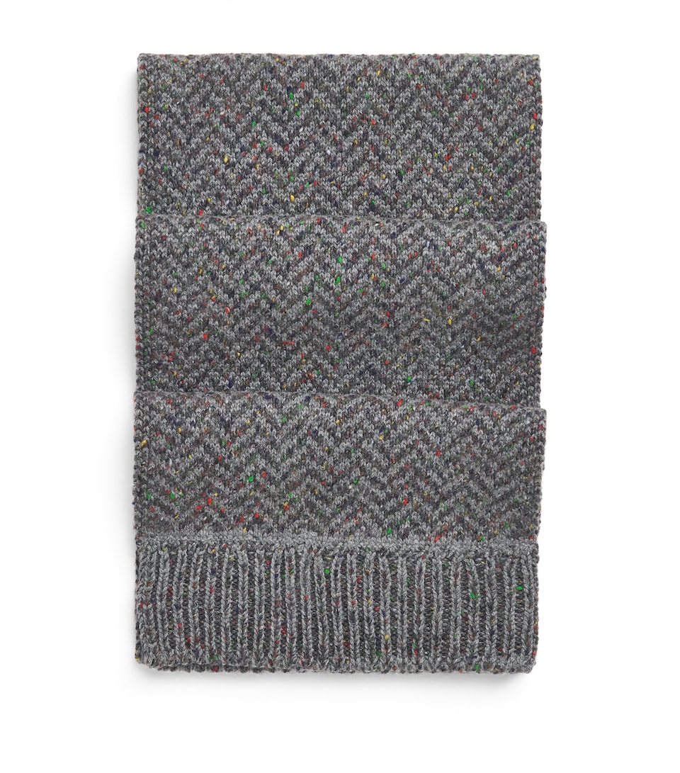 Gabriela Hearst Mens Cashmere Embellished Stanza Scarf Charcoal Multi