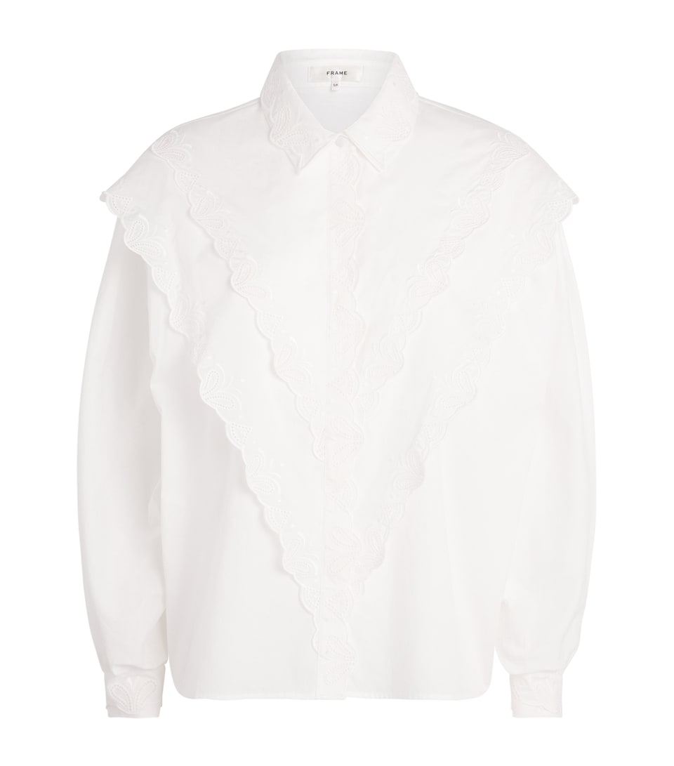FRAME Womens Poplin The Equestrian Shirt White