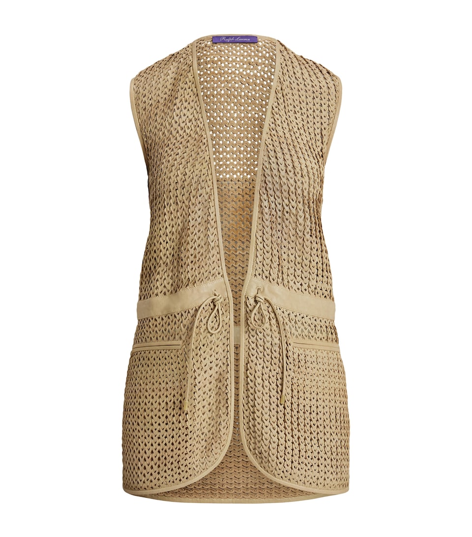 Woven-Leather Tabetha Vest