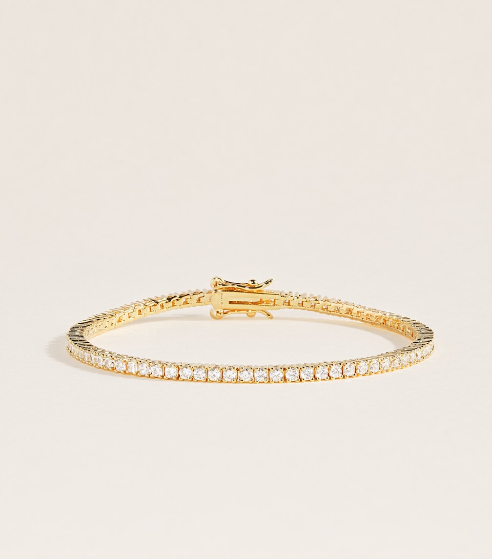 Nialaya Jewelry Mini Gold-Plated Tennis Bracelet