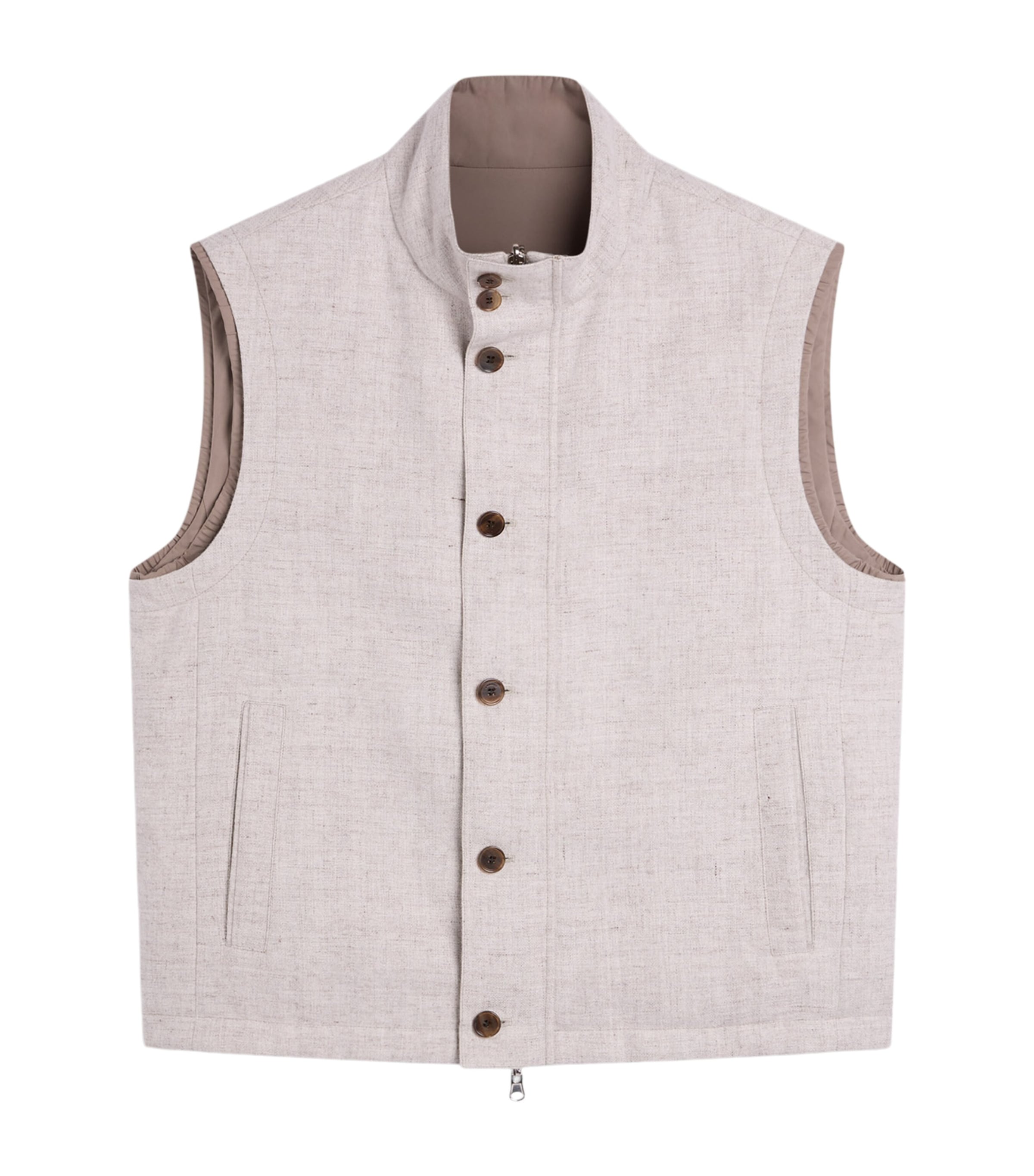 Dunhill Mens Linen Reversible Gilet Grey