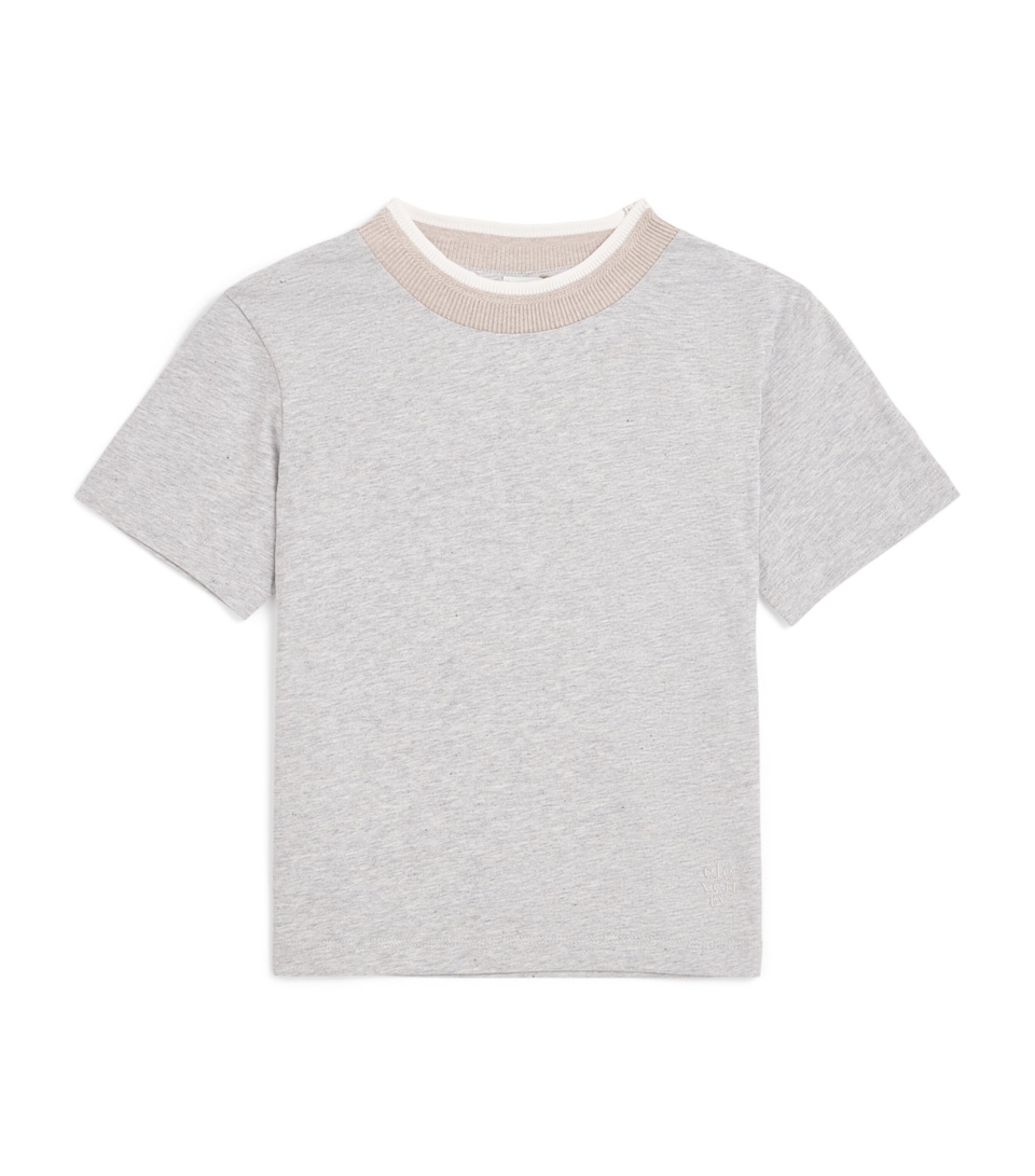Eleventy Kids Cotton Logo T-Shirt (2-16 Years) Grigio Ch.mel