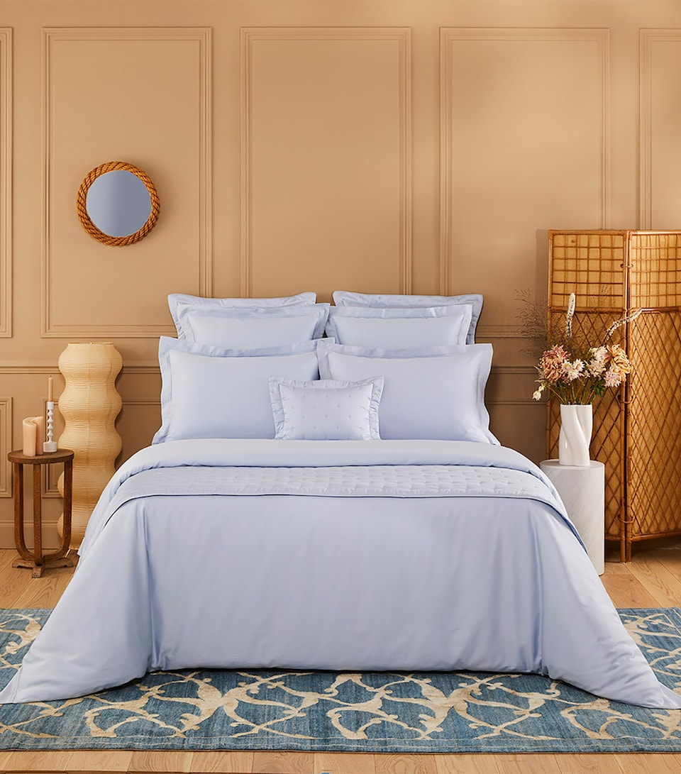 Yves Delorme Triomphe Celeste Double Flat Sheet (240cm x 295cm) Celeste