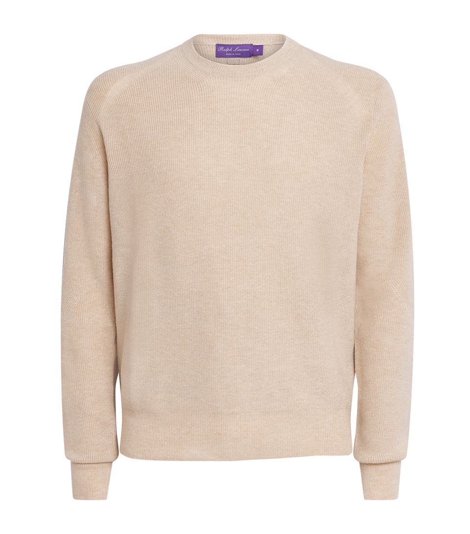 Ralph Lauren Purple Label Mens Cashmere Crew-Neck Sweater Champagne Melange