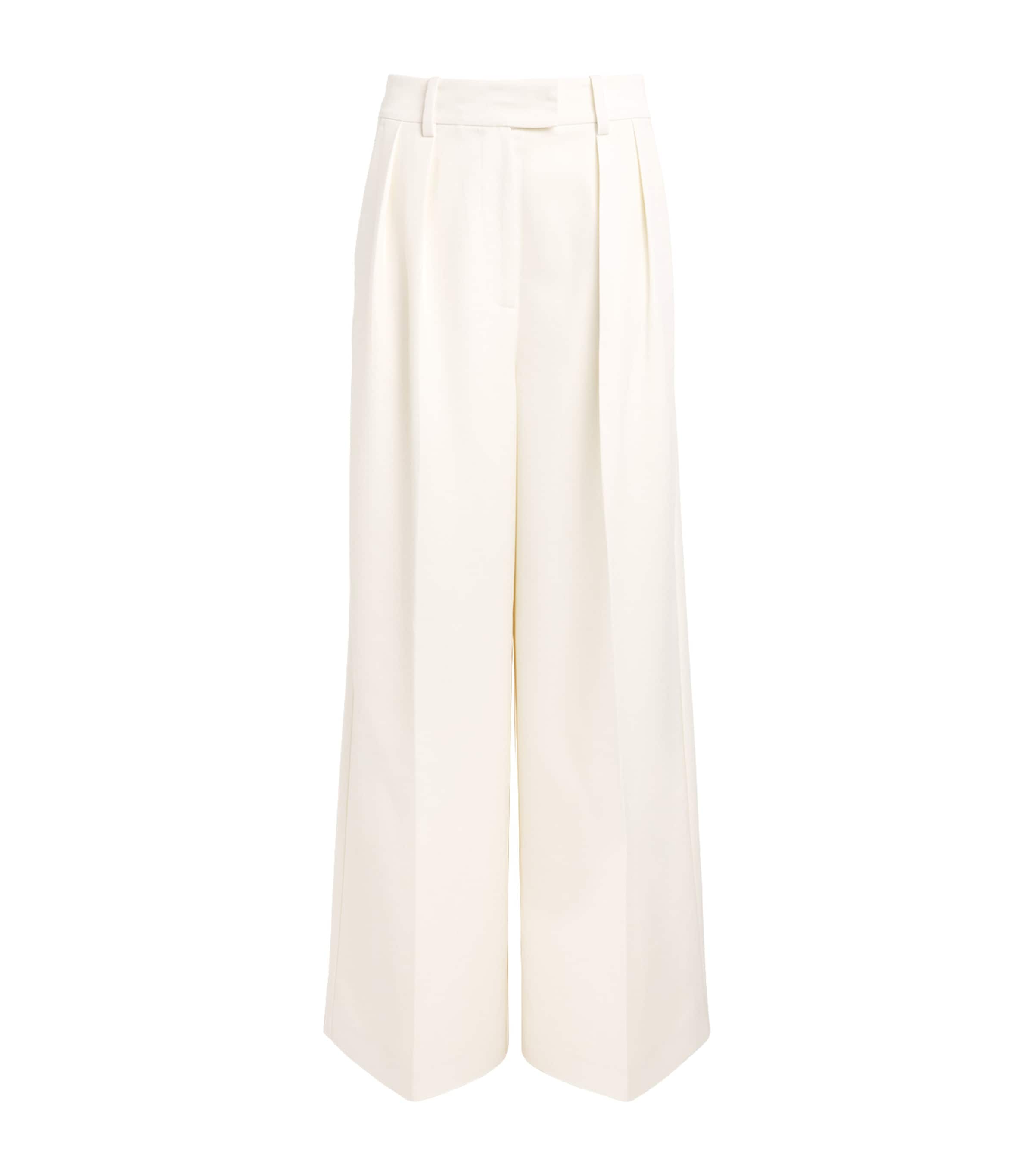 ANINE BING Womens Lou Wide-Leg Trousers Ecru