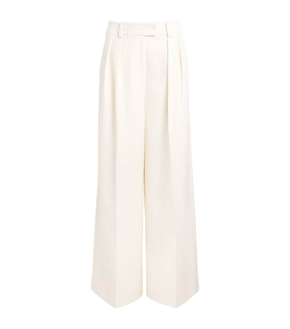 ANINE BING Womens Lou Wide-Leg Trousers Ecru