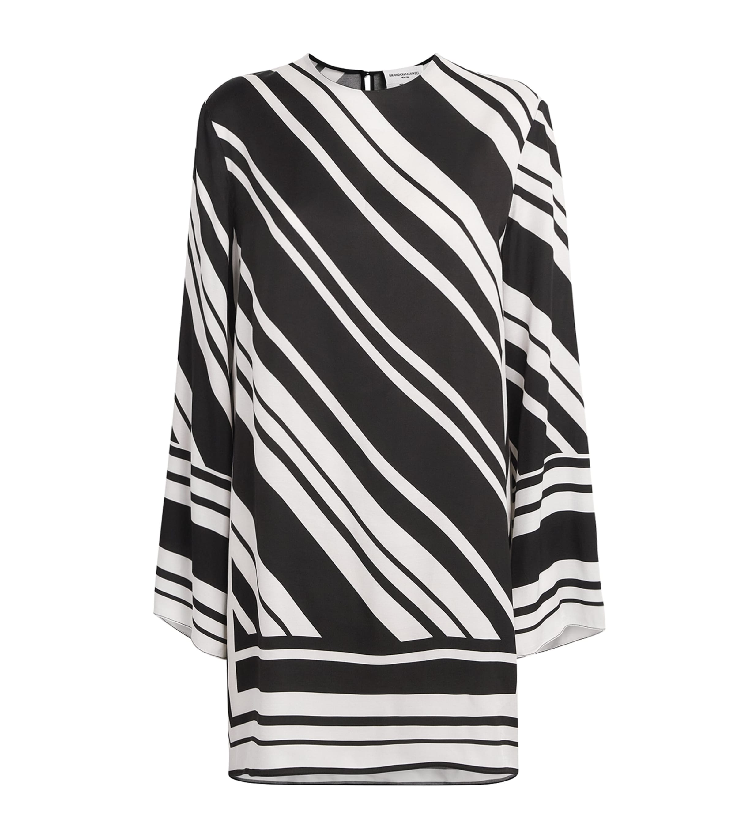 Brandon Maxwell Womens Stripe Leni Mini Dress Black/white Stripe