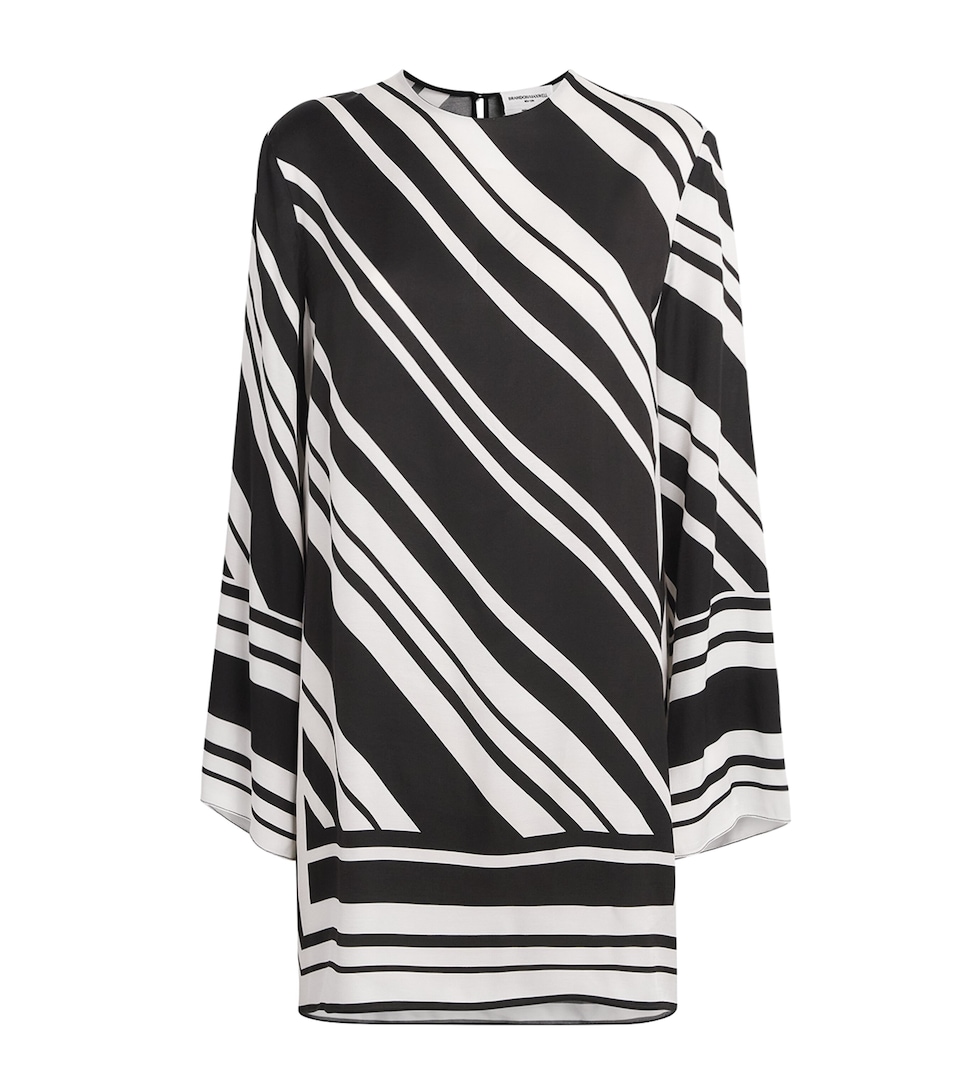 Brandon Maxwell Womens Stripe Leni Mini Dress Black/white Stripe