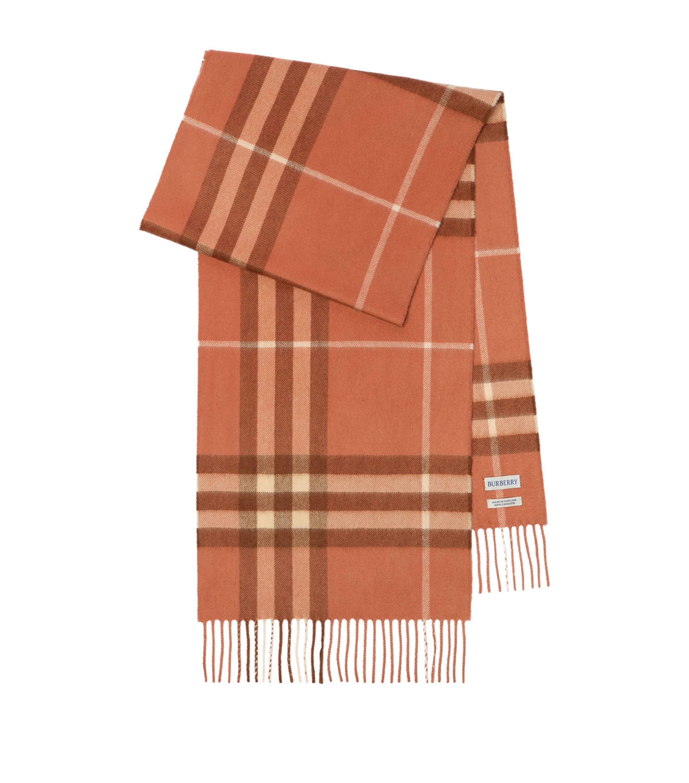 Burberry Cashmere Check Scarf Clay Pink