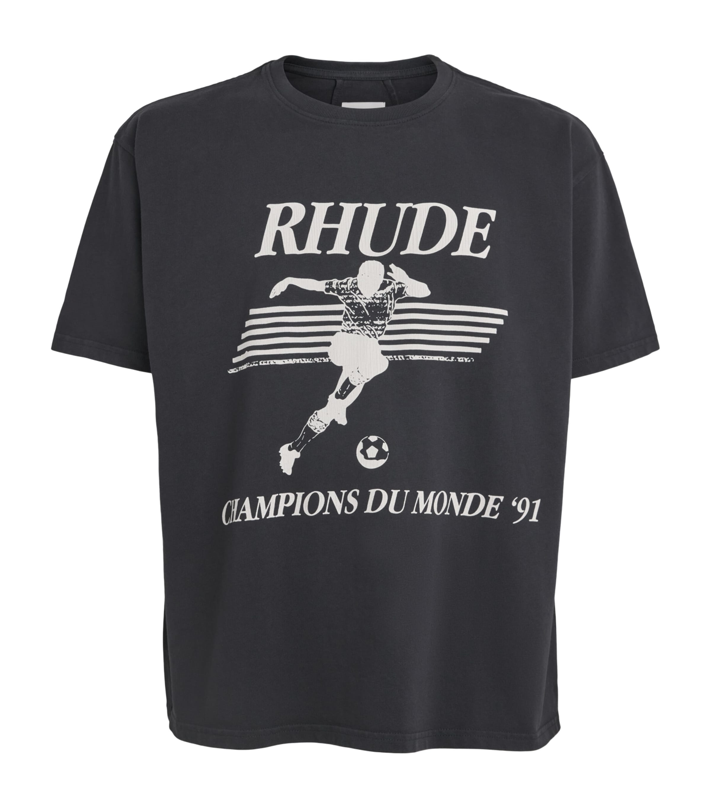 Rhude Mens Cotton Set Piece T-Shirt Vntg Blk/wht