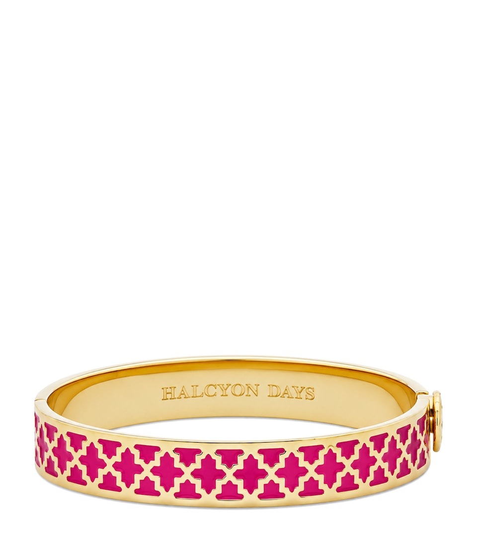 Halcyon Days Gold-Plated Agama Bangle Pink Tourmaline