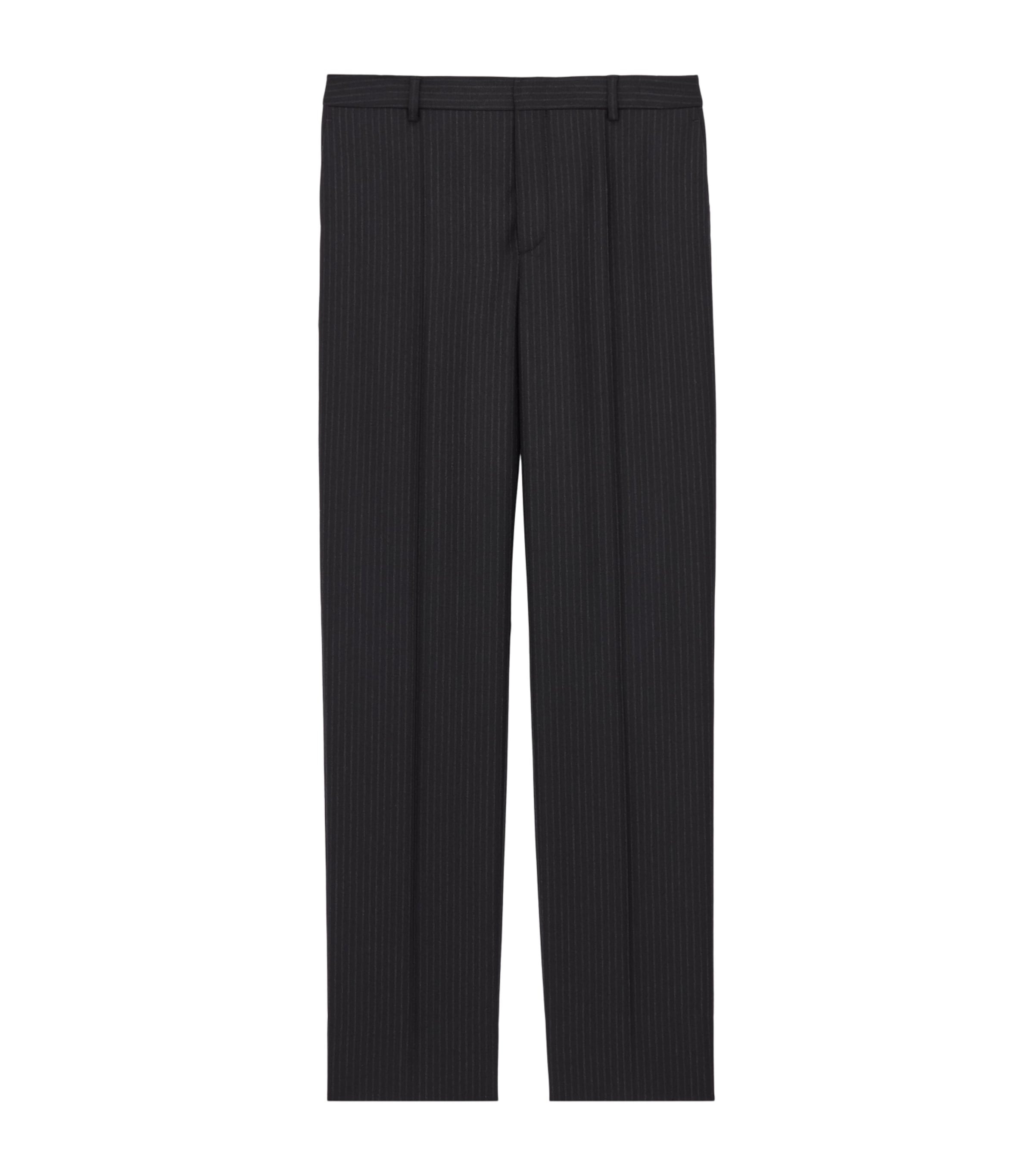 Wool Stripe Slim Trousers