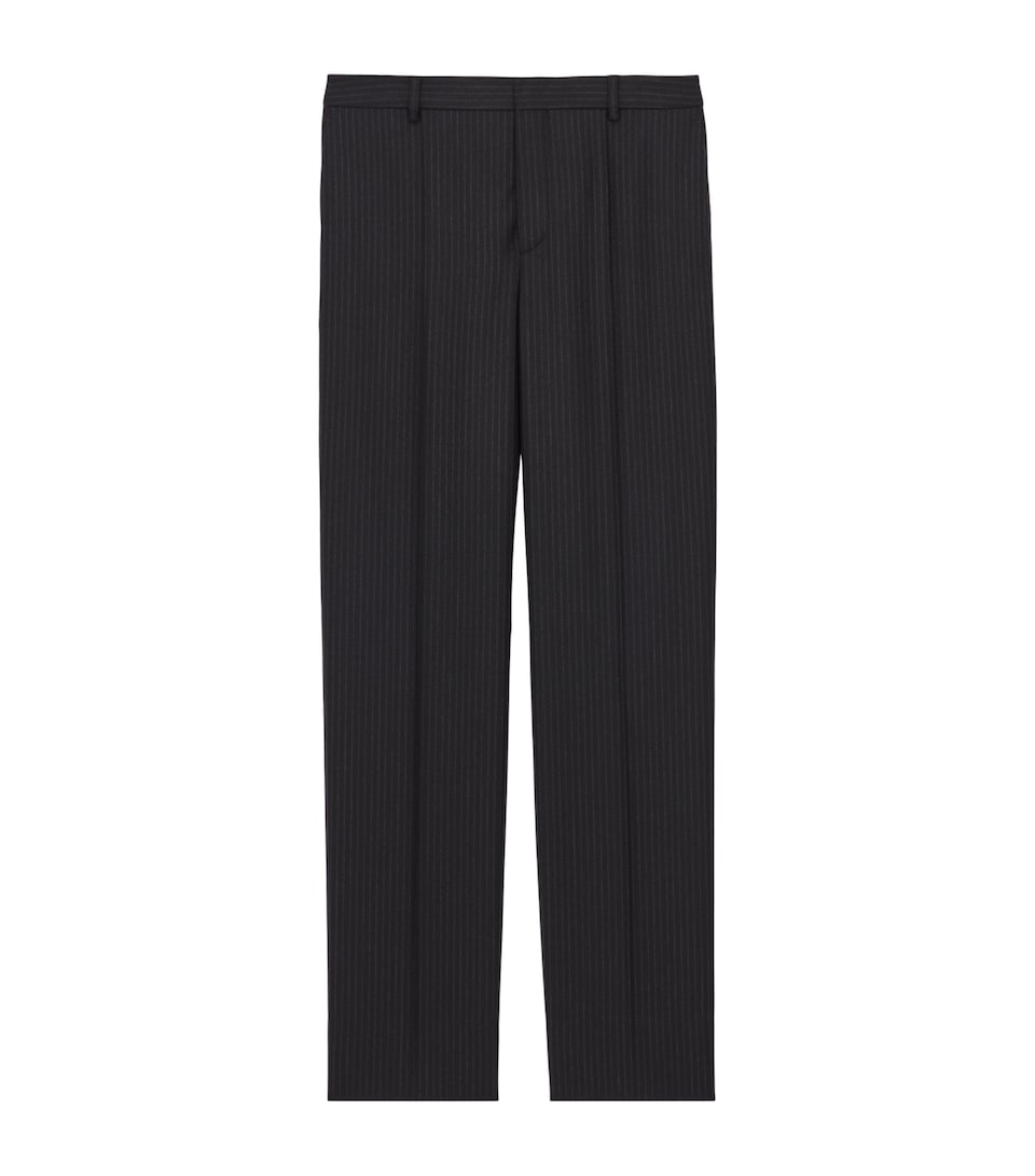 Wool Stripe Slim Trousers