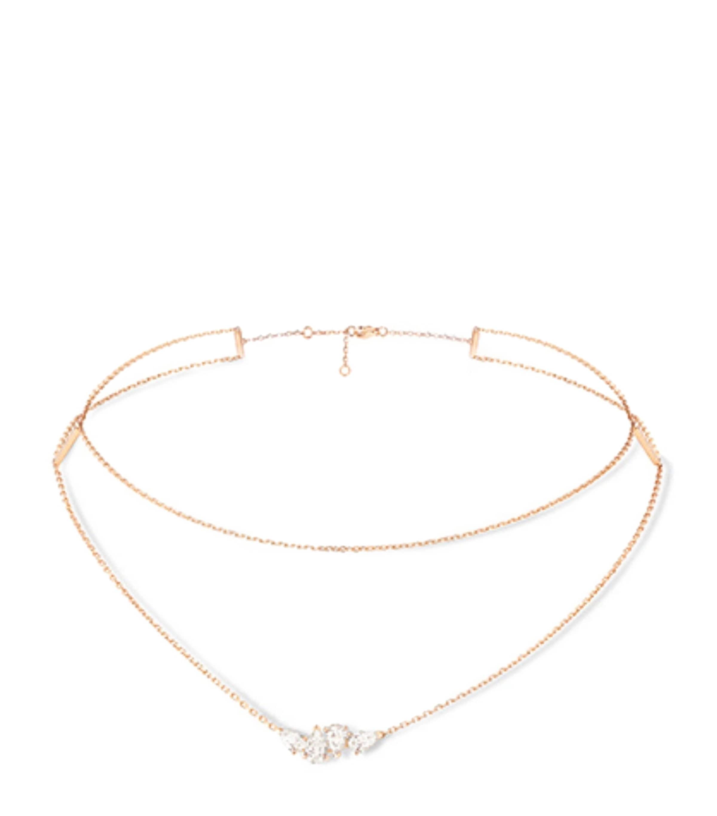 Repossi Rose Gold and Diamond Serti sur Vide Pendant Necklace Pink Gold