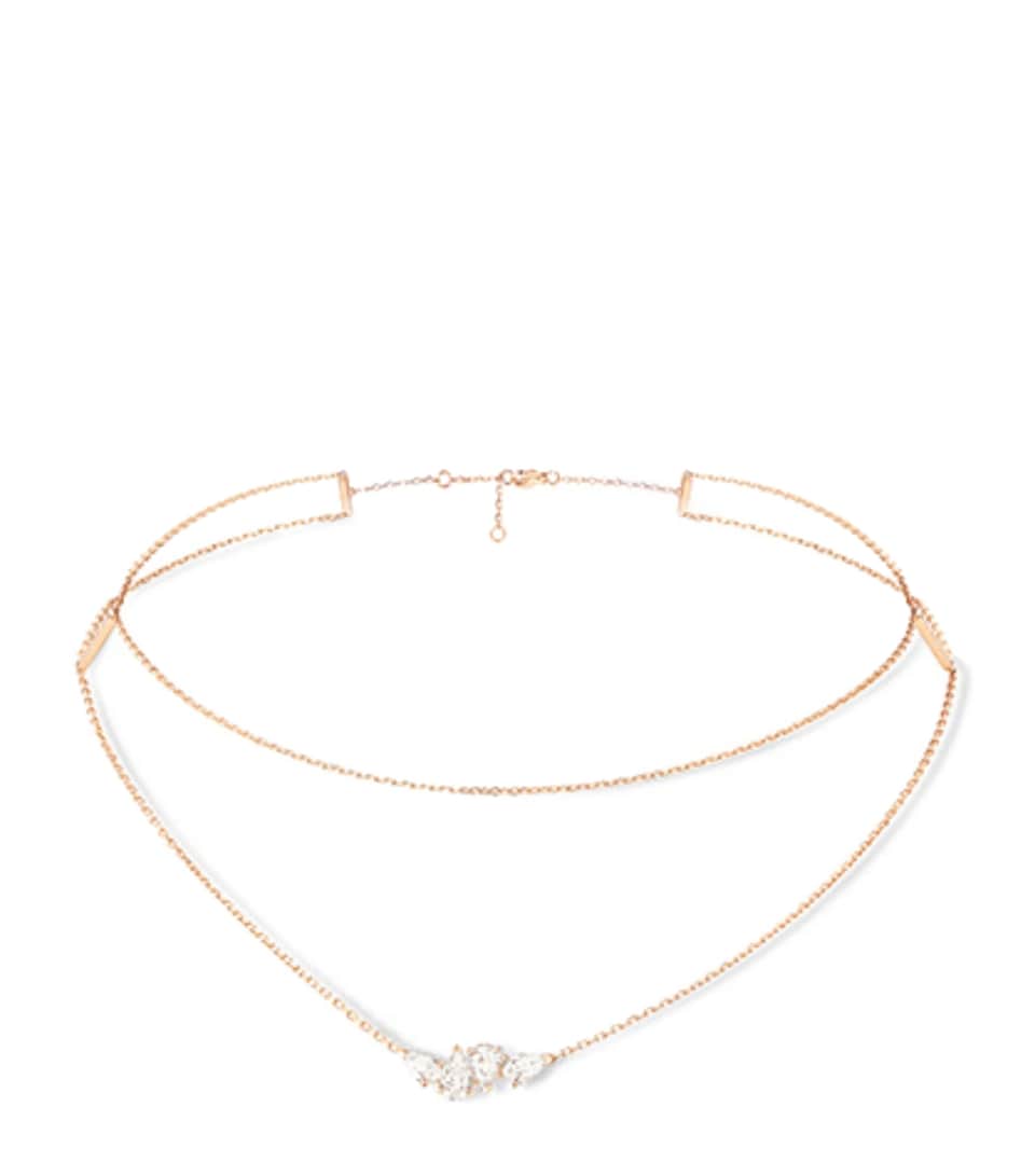 Repossi Rose Gold and Diamond Serti sur Vide Pendant Necklace Pink Gold