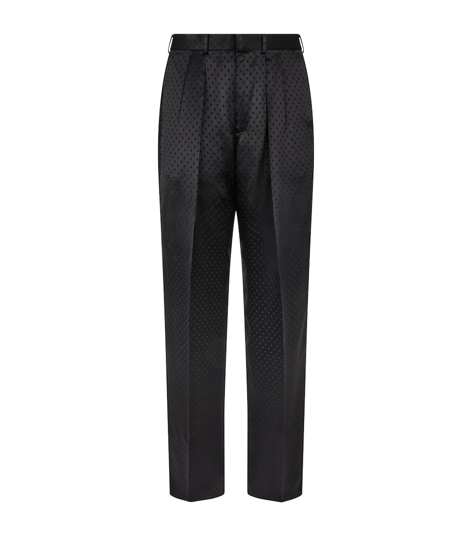 Silk-Blend Wide-Leg Trousers