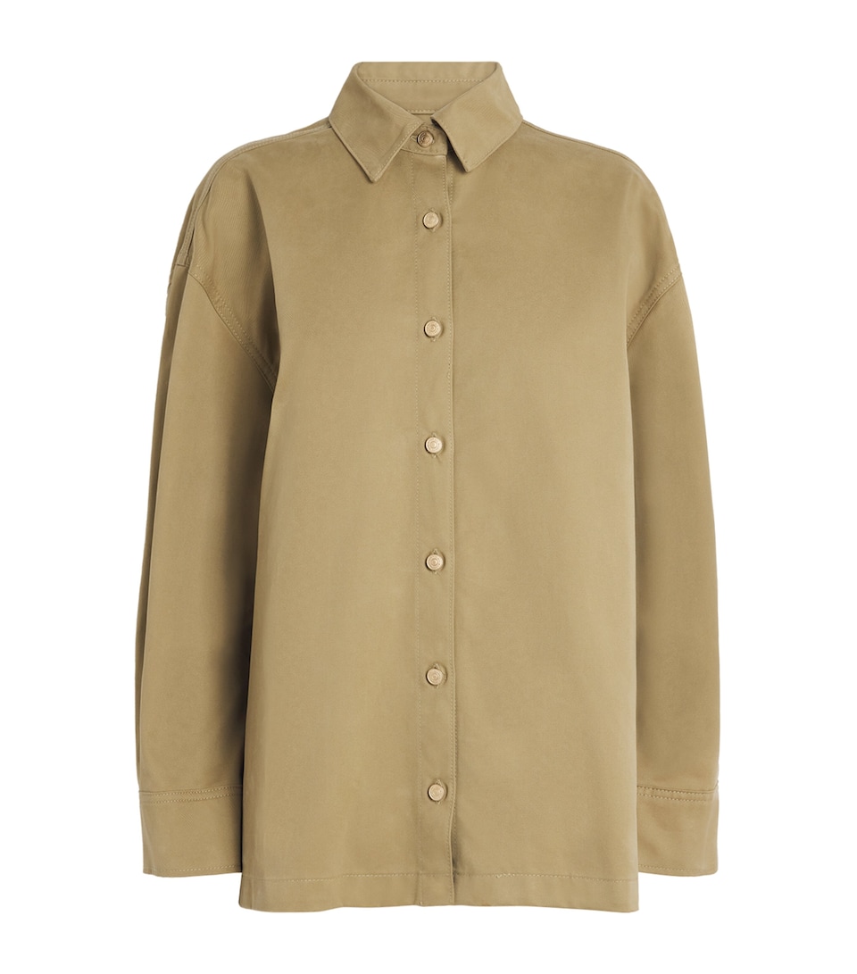 Cotton Pleated Shirt Jacket