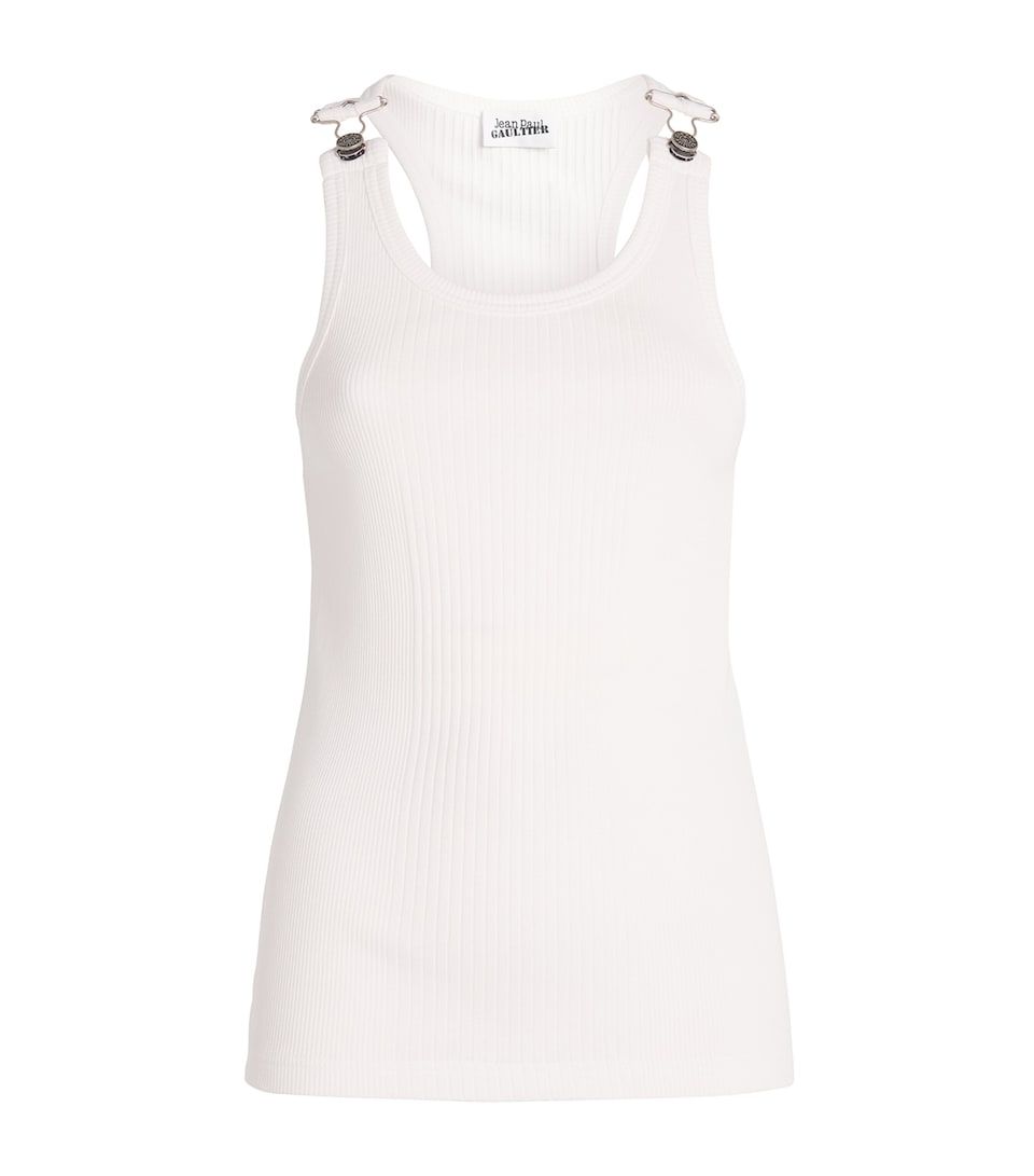 Cotton Buckle-Detail Tank Top
