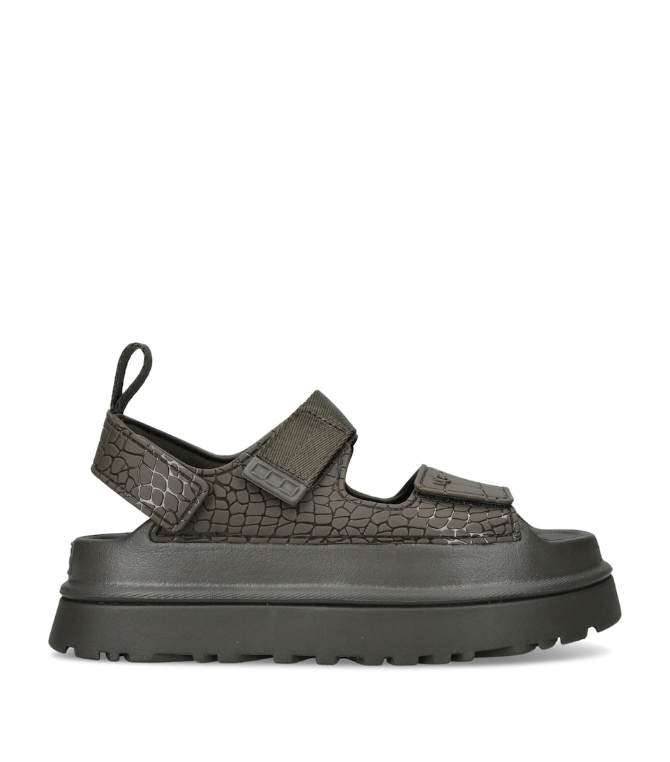 UGG Croc-Embossed Goldenglow Sandals Grey/dark
