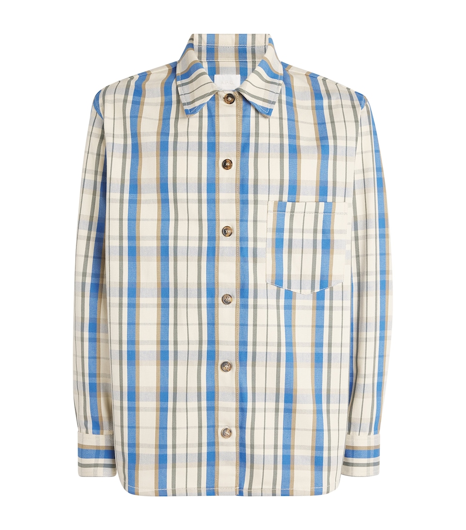 A.P.C. Mens Cotton Check Overshirt Aad Ecru