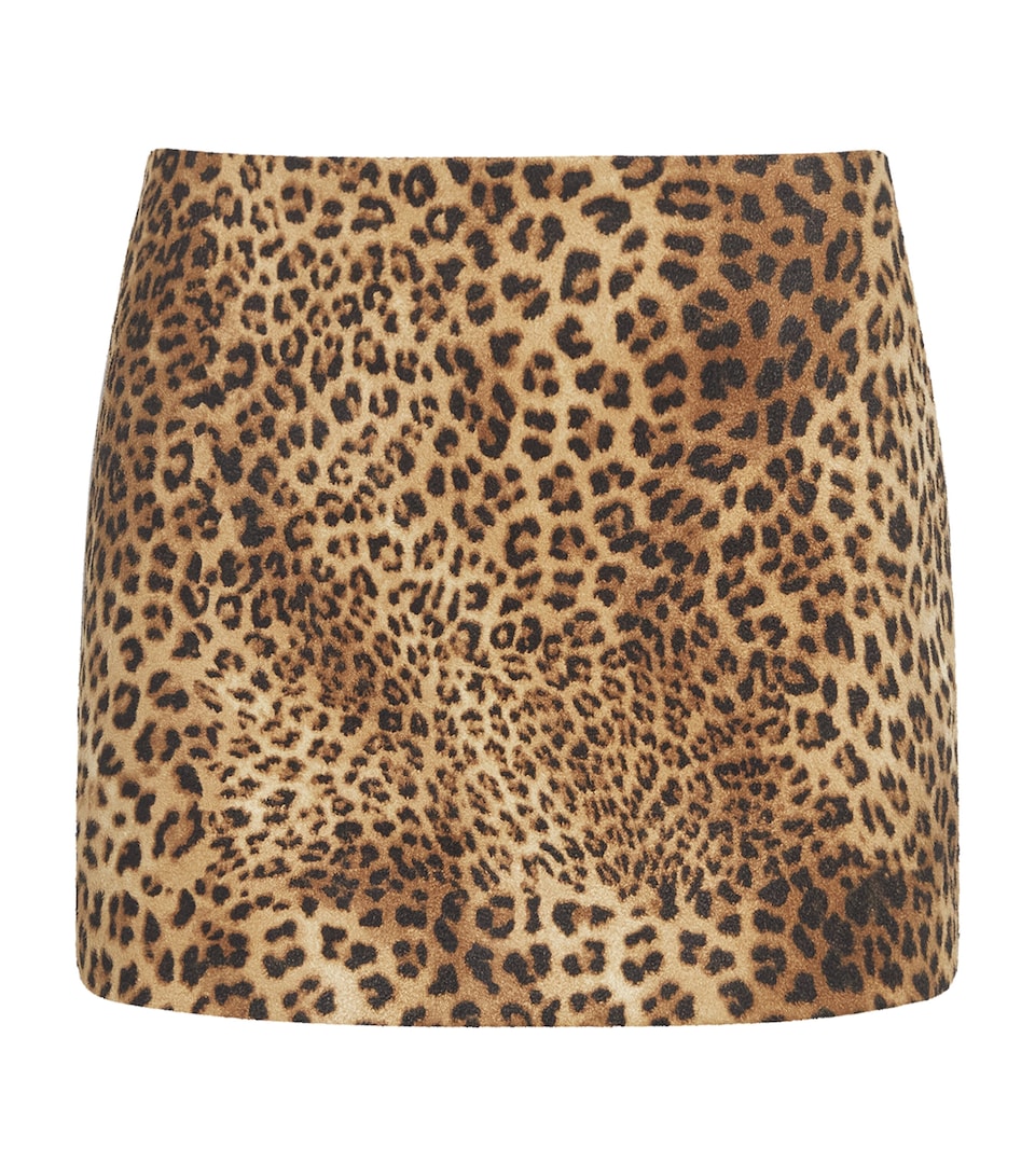 Source Unknown Womens Leopard Print Anouk Mini Skirt Brown