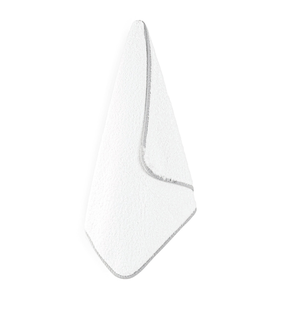 GRACCIOZA Cotton Portobello Bath Sheet (95cm x 150cm) White/lurex Silver