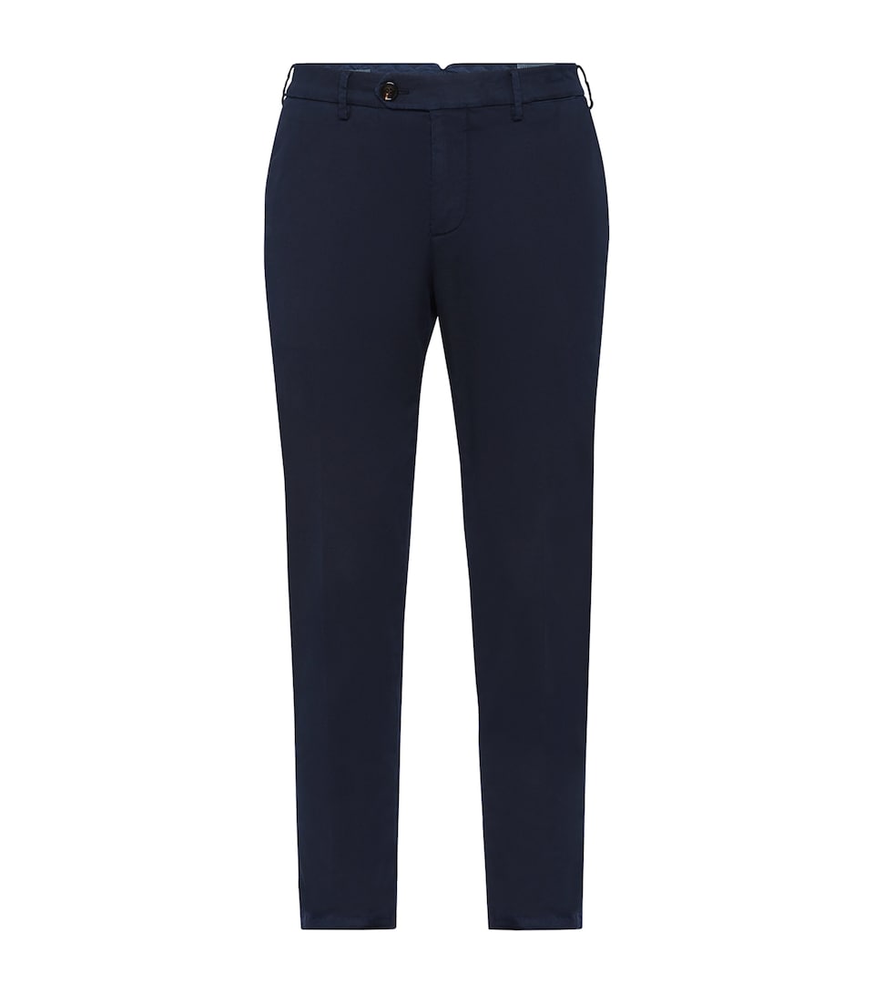 Stretch-Cotton Garment-Dyed Trousers