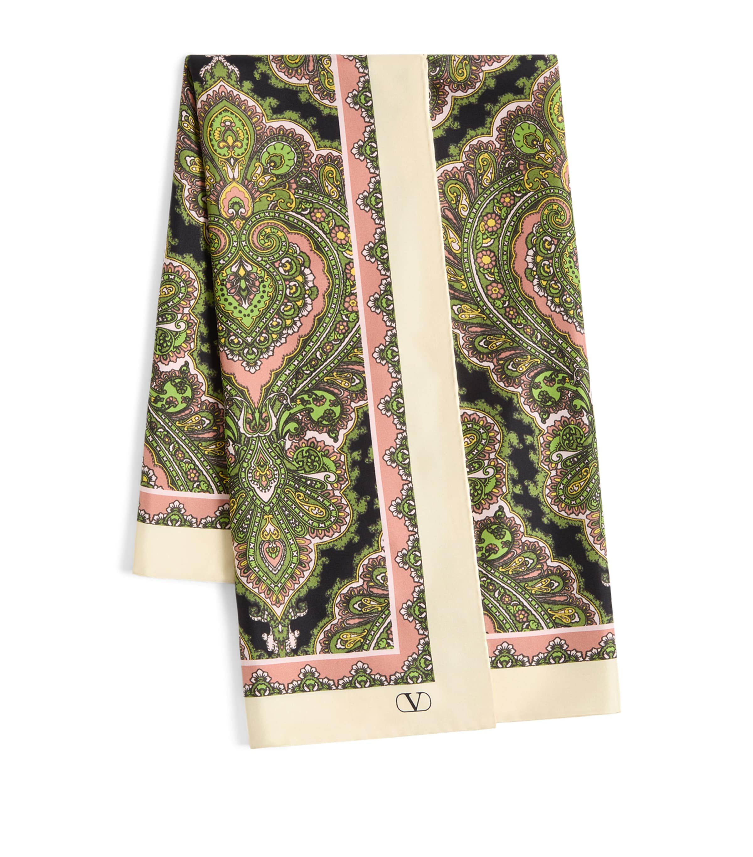 Silk Paisley Print Scarf