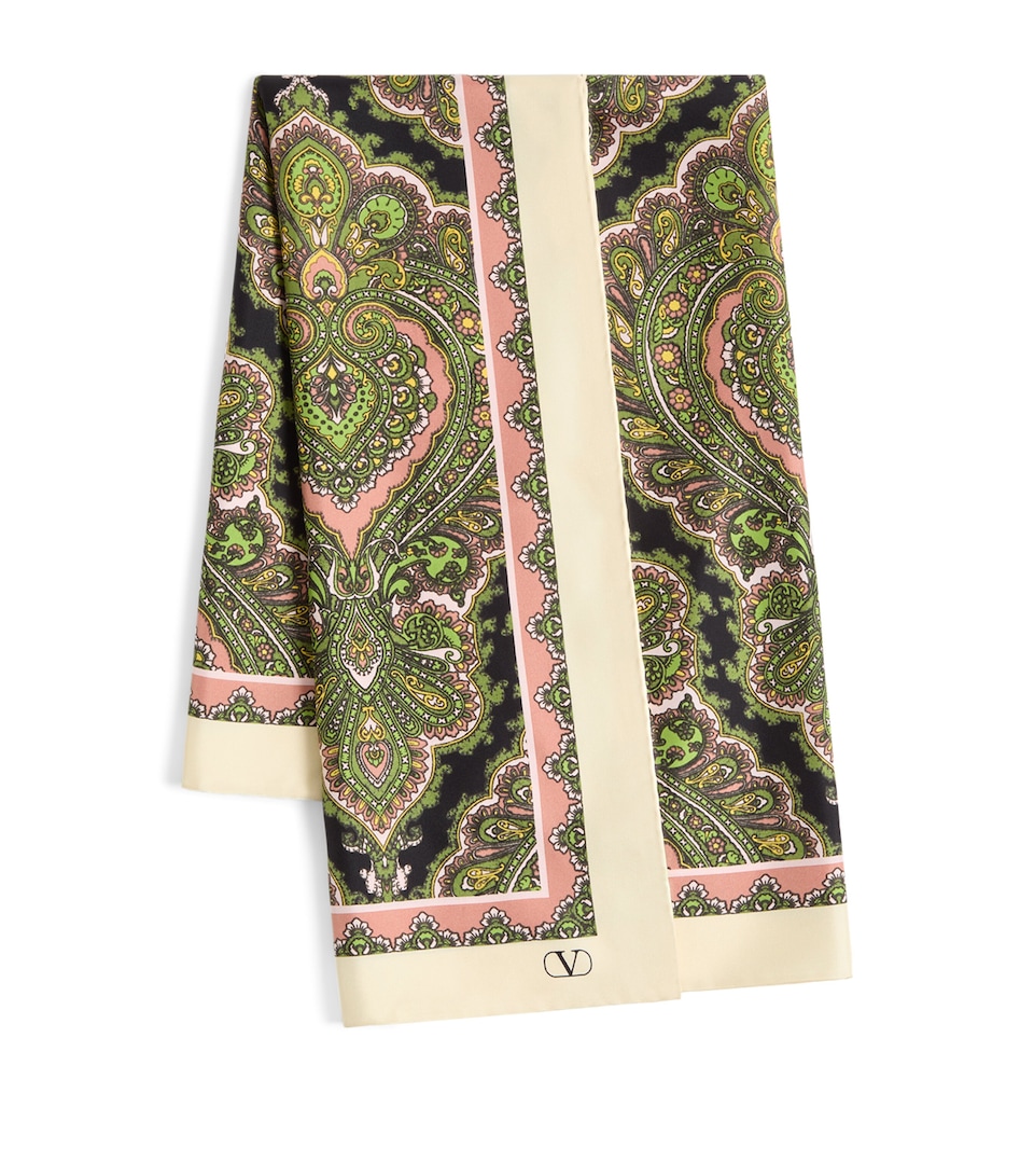 Silk Paisley Print Scarf