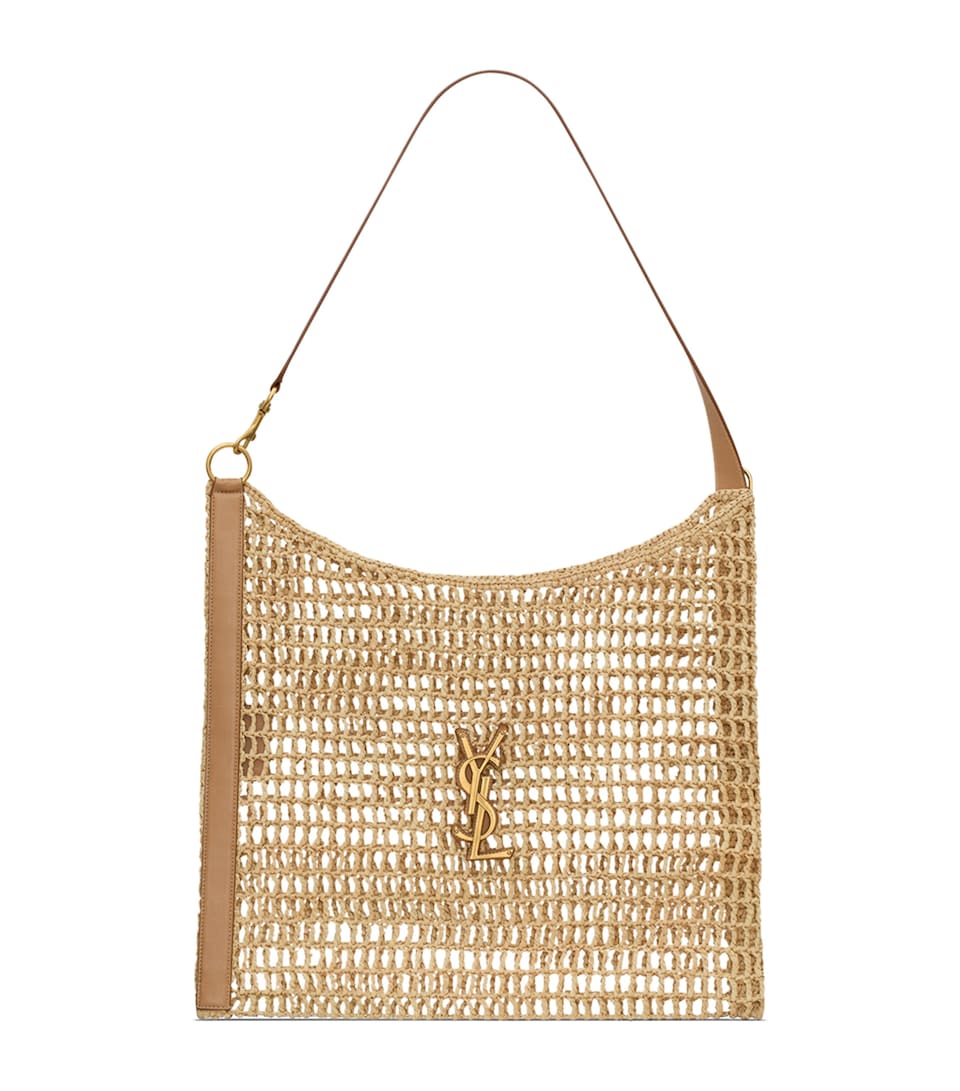Saint Laurent Raffia Oxalis Crochet Shoulder Bag