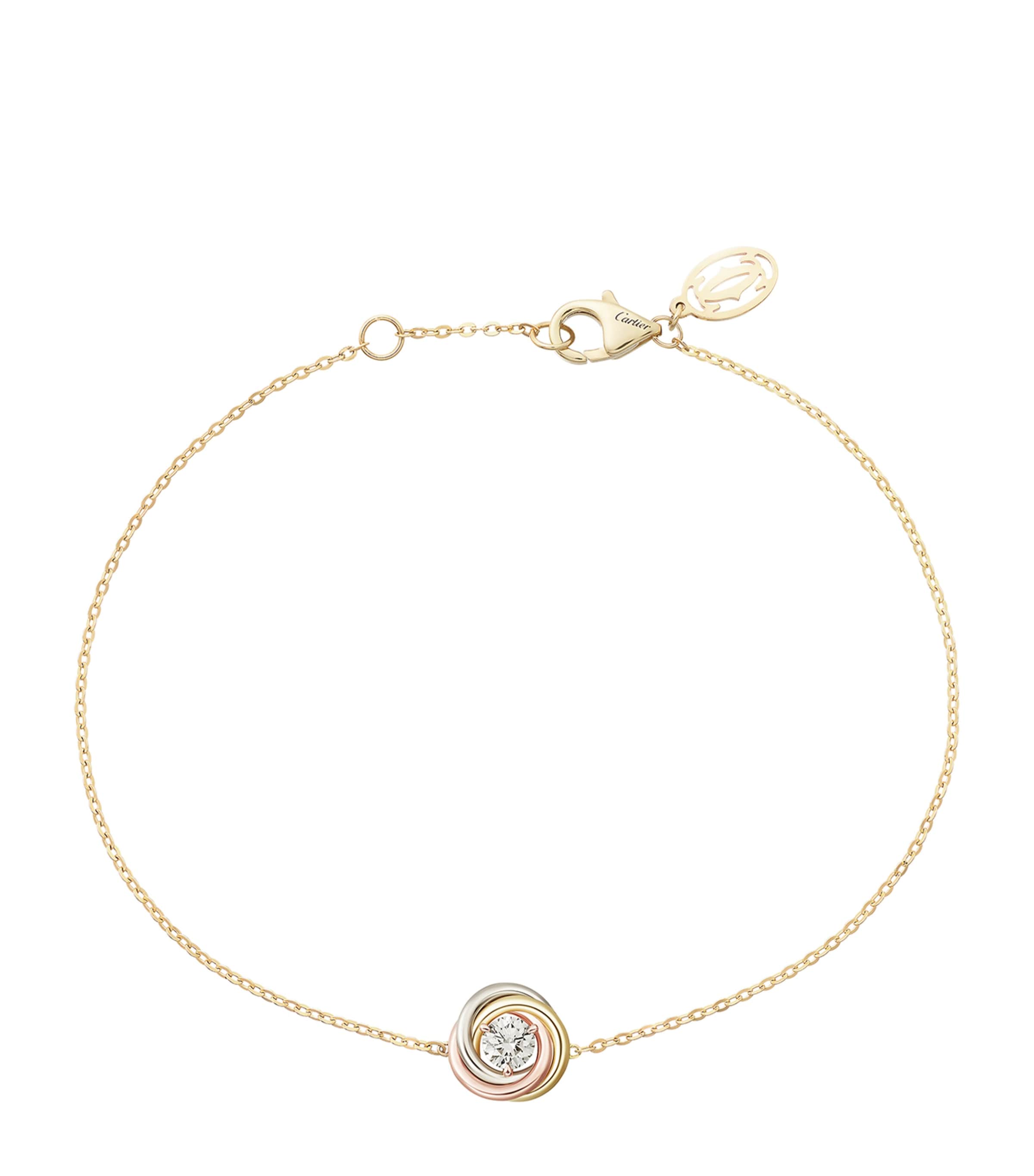 Cartier Mixed Gold and Diamond Trinity Bracelet Mixed Gold