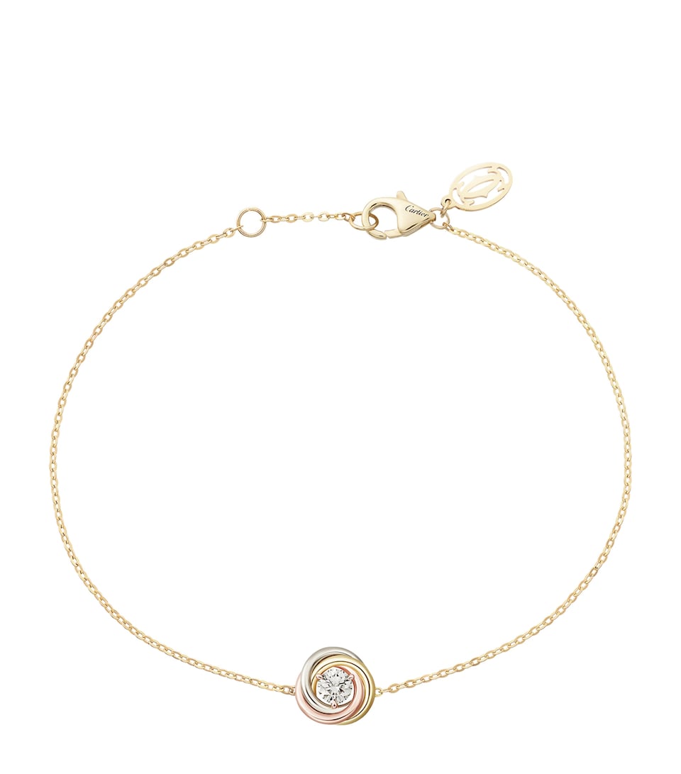 Cartier Mixed Gold and Diamond Trinity Bracelet Mixed Gold
