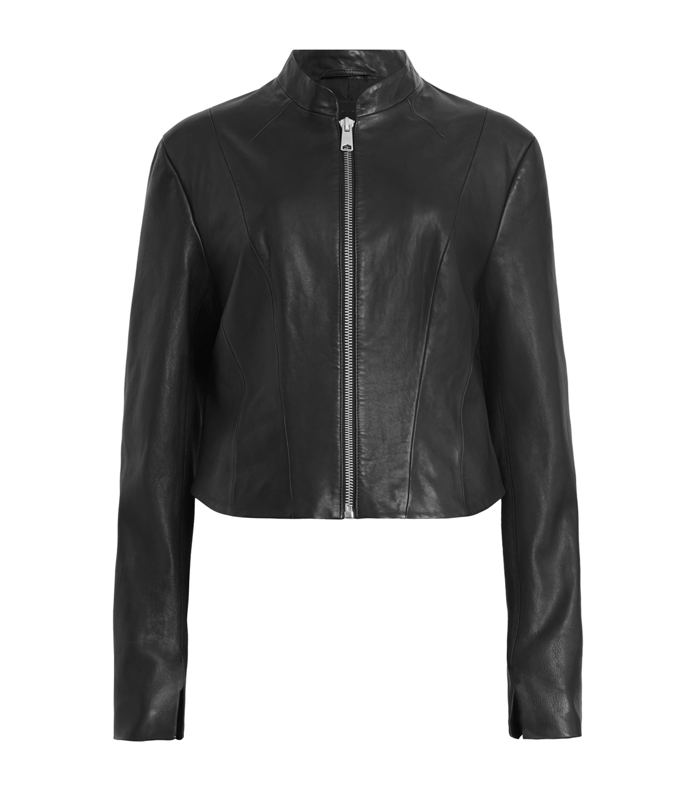 韓国商品/THREE TIMES High neck leather jacket (男女共用) Outer Jackets Collection - Stylish & Versatile Outerwear