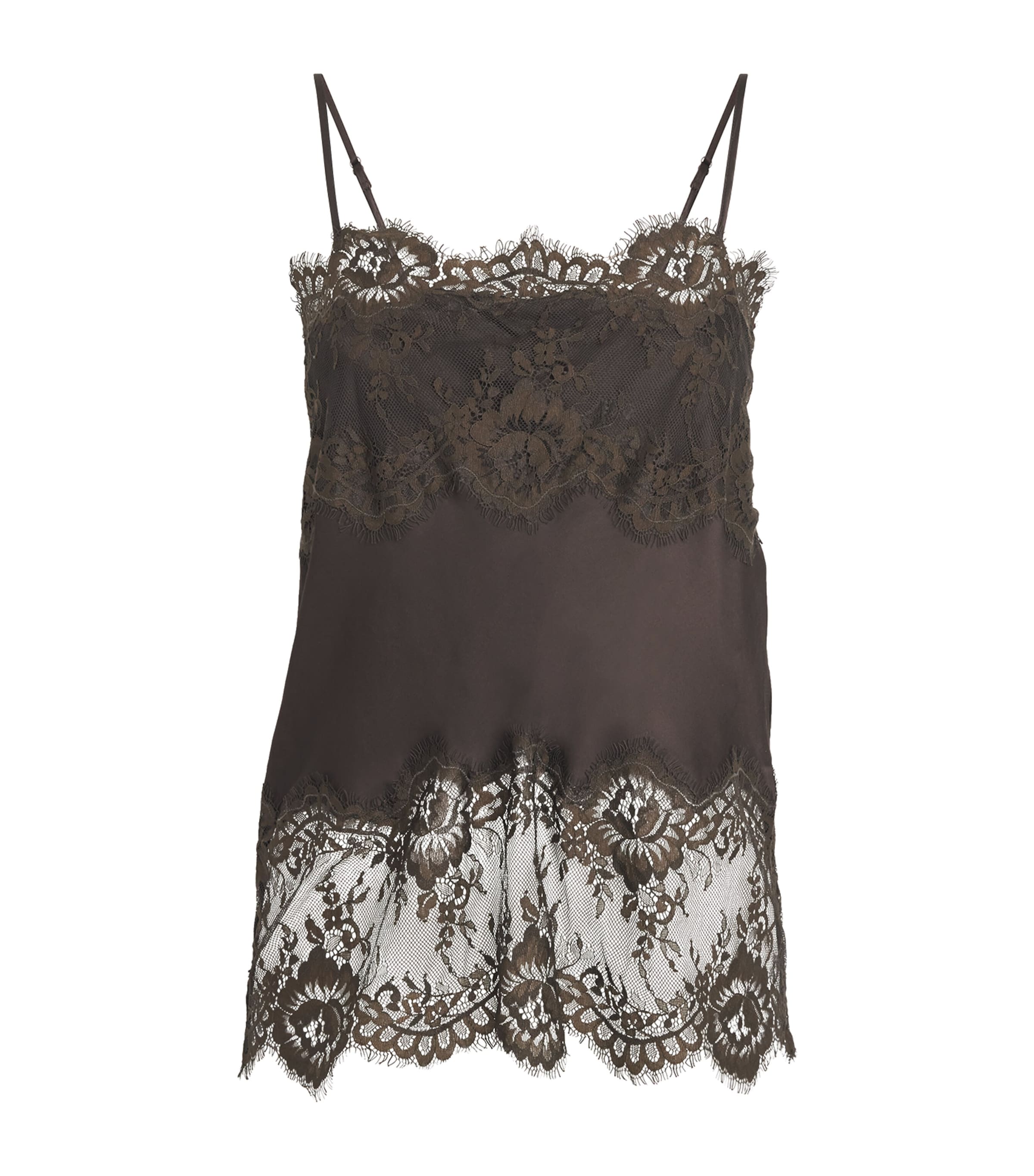 Herskind Womens Lace-Detail Linnea Cami Top Java Brown