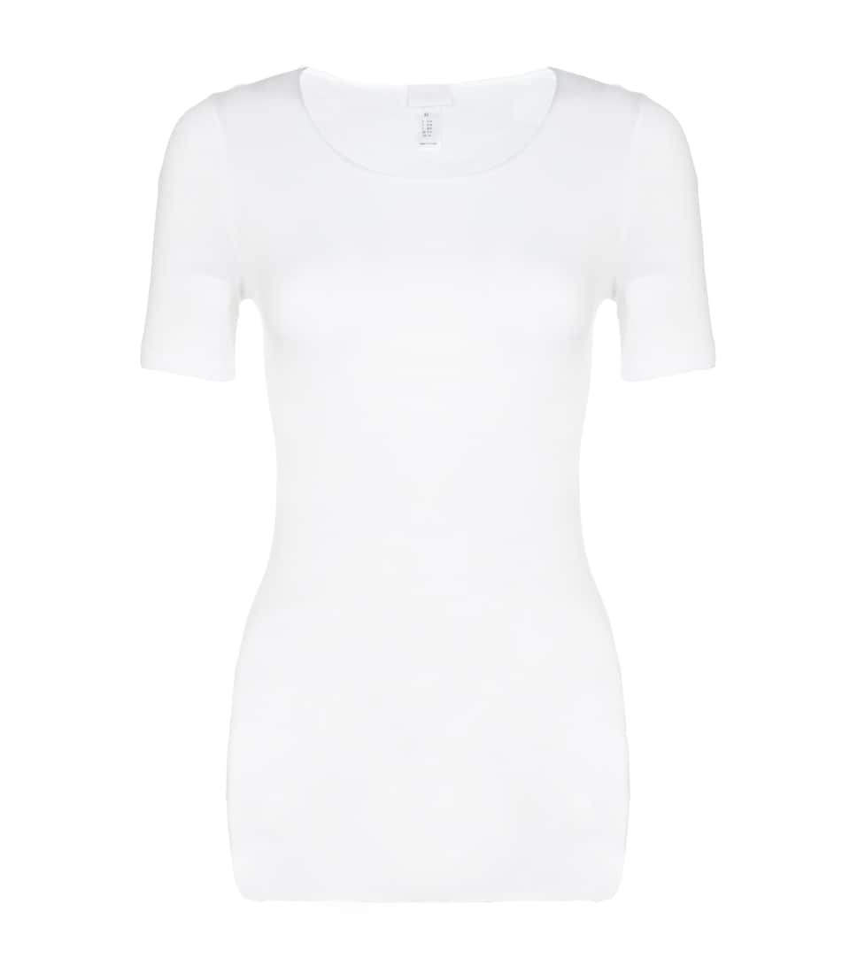Hanro Womens Cotton Seamless T-Shirt White