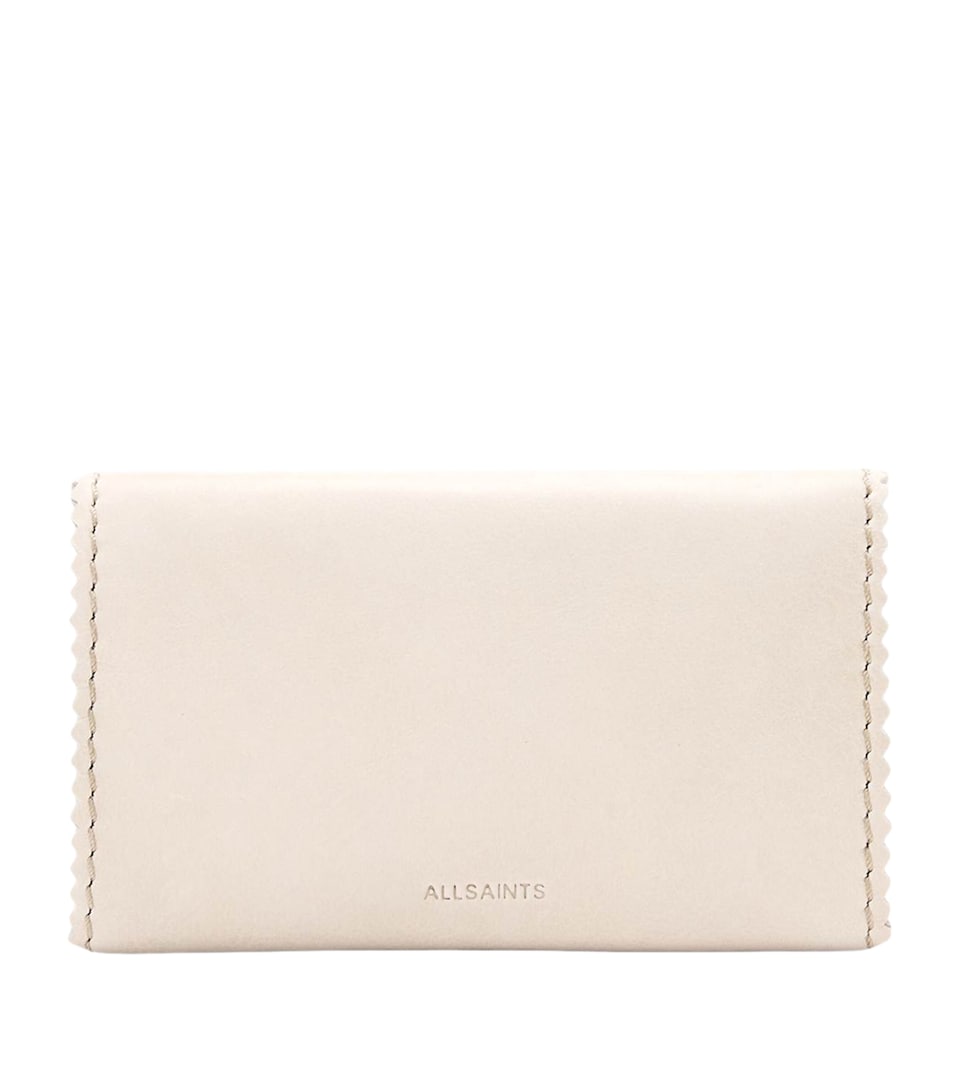 AllSaints Leather Siloh Wallet Antique White