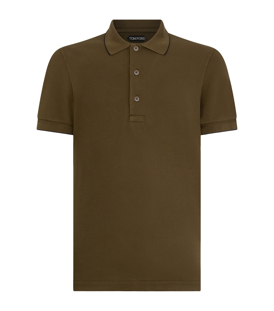 TOM FORD Mens Contrast-Trim Polo Shirt Gnz