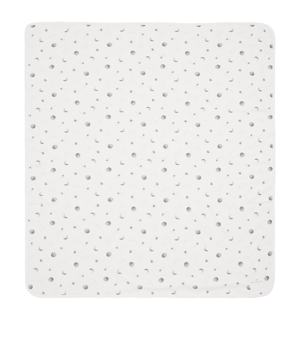 Rosa & Blue Starlit Moon Blanket White