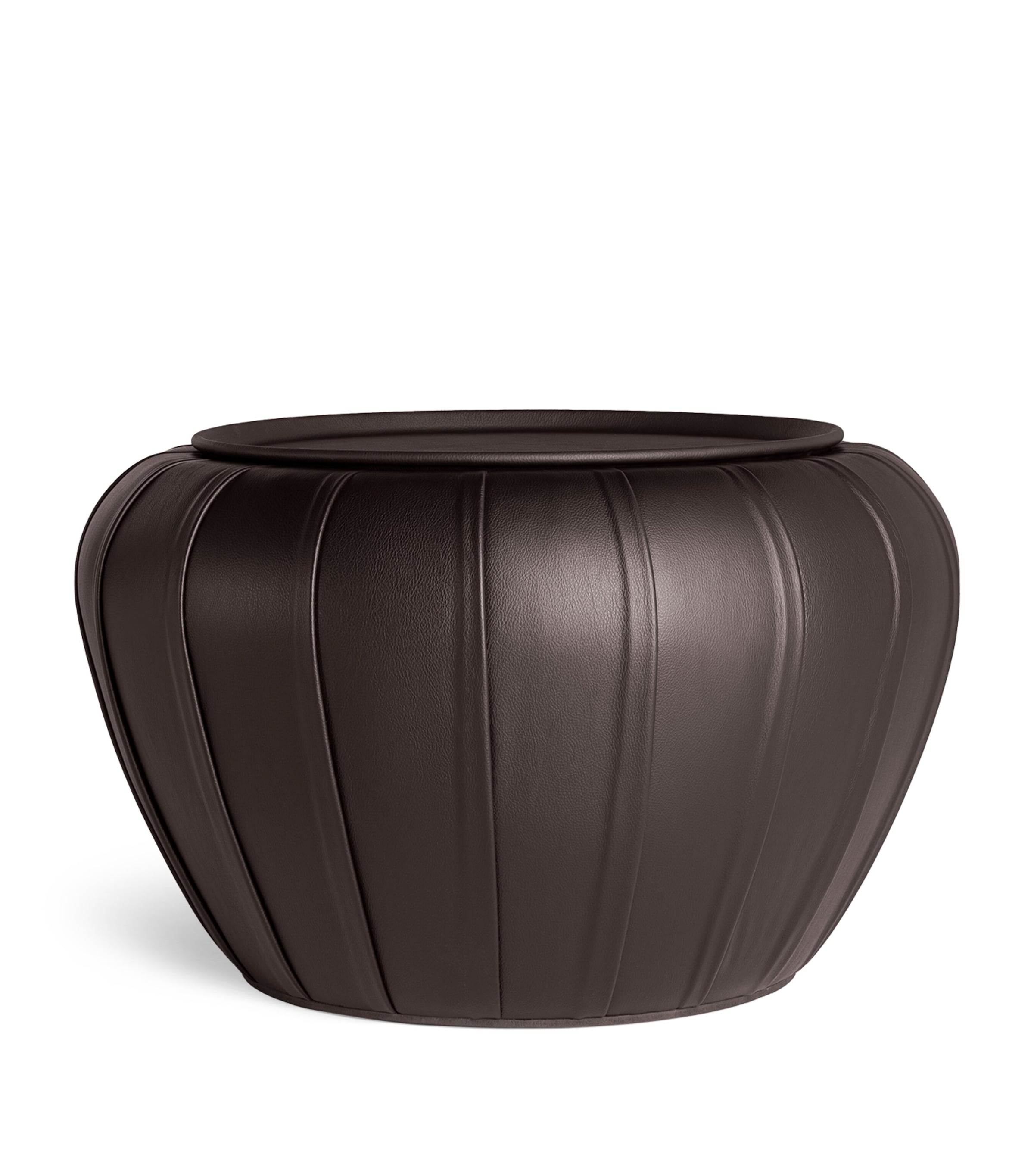 Poltrona Frau Leather Esedra Storage Stool Il Bruno Havana